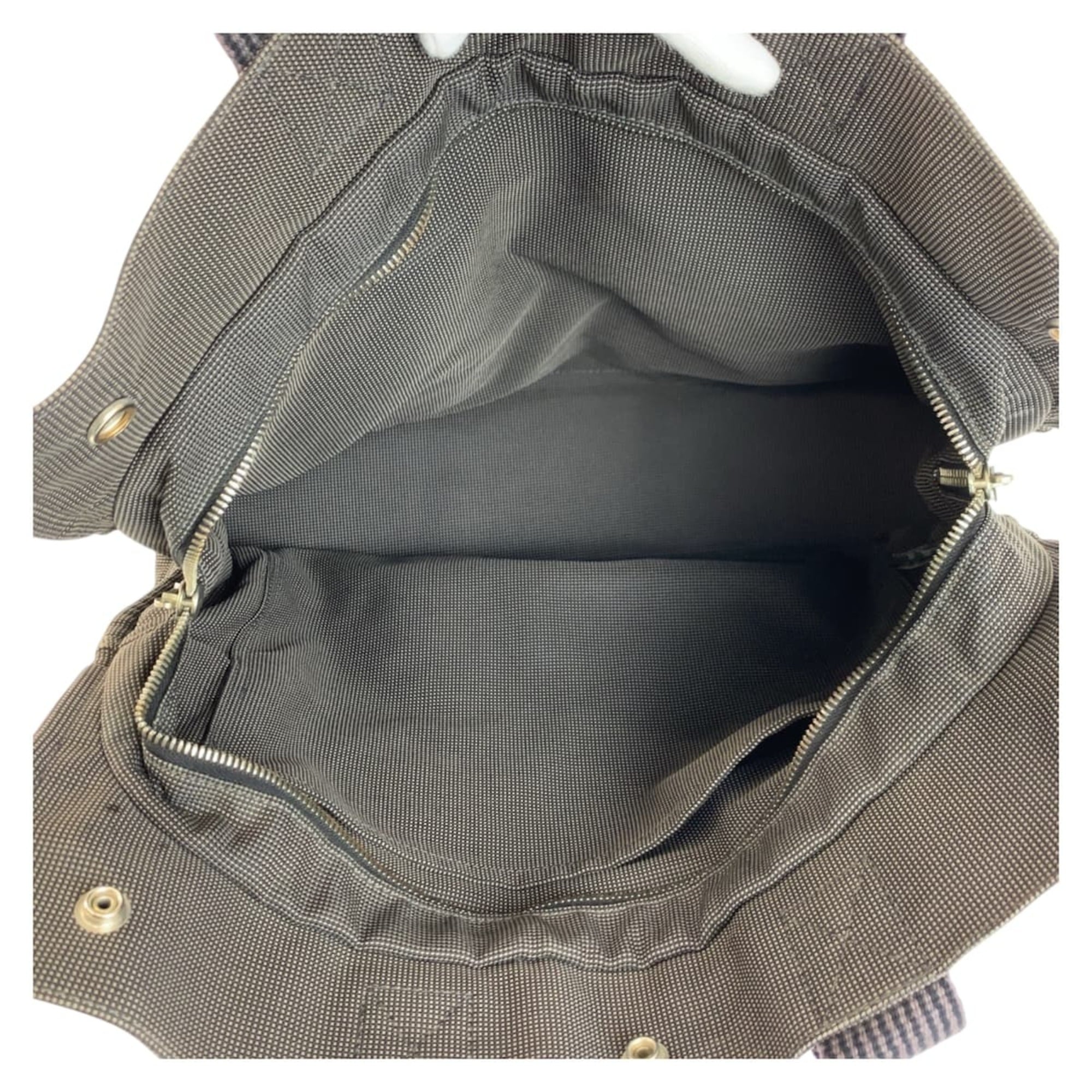 Hermes Gray Polyamide Polyester Handbag Tote Bag (Pre-Owned)
