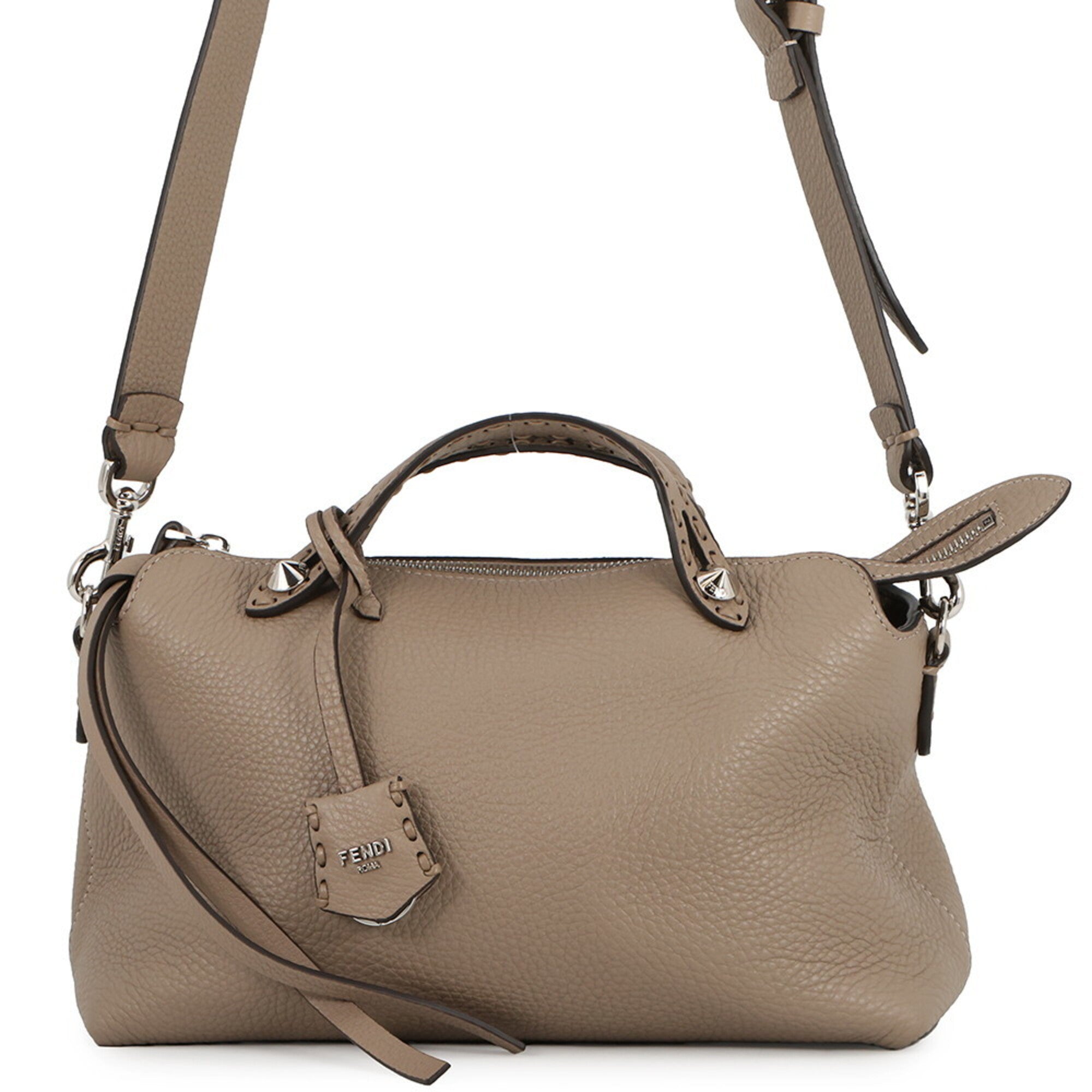 Fendi By The Way Grayish Leather Handbag (Pre-Owned)