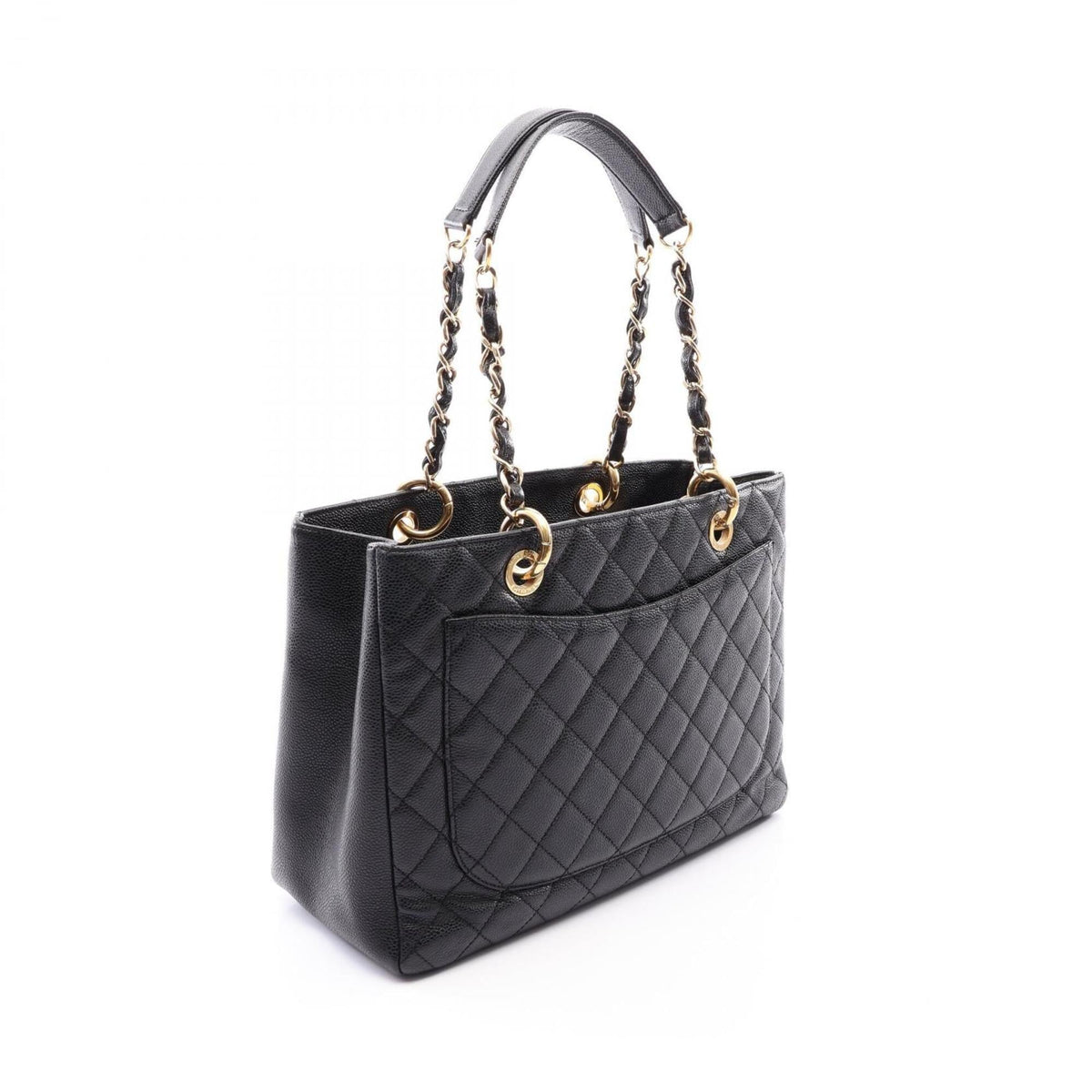 Chanel Black Grained Calfskin Handbag Tote Bag (Pre-Owned)