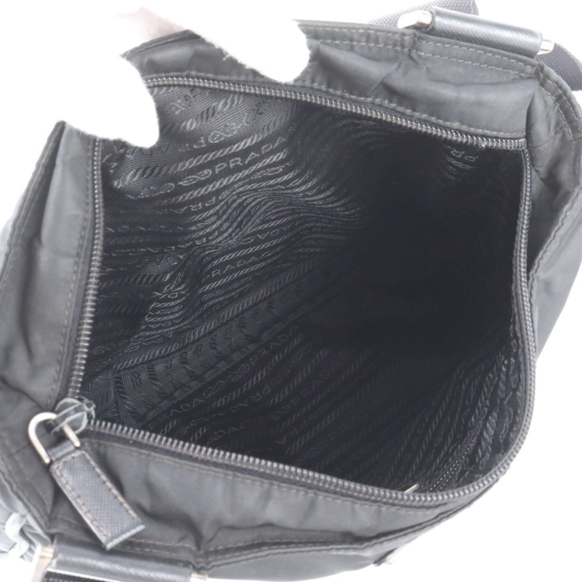 Prada Black Nylon Leather Shoulder Bag (Pre-Owned)