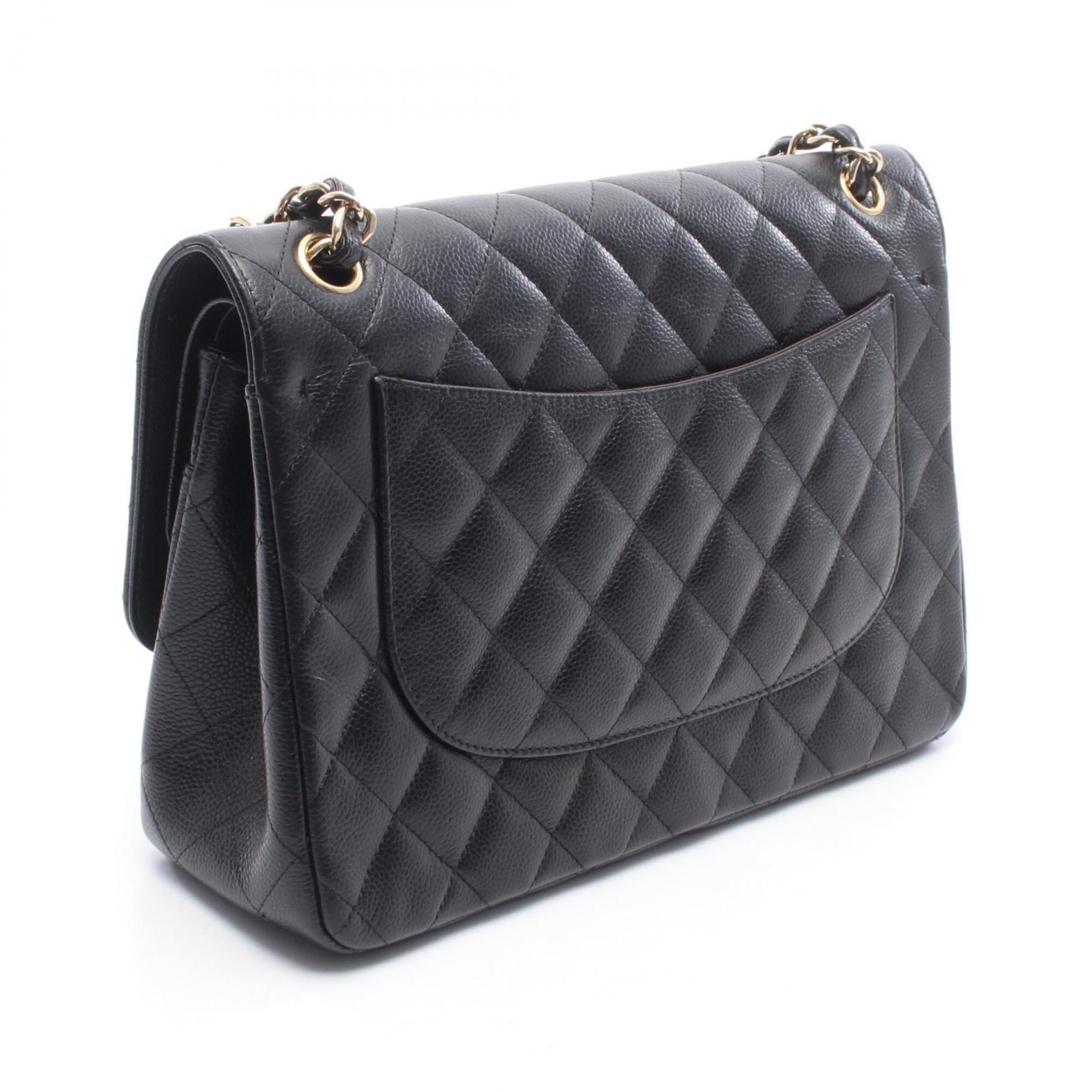 Chanel Black Grained Calfskin Handbag Shoulder Bag (Pre-Owned)