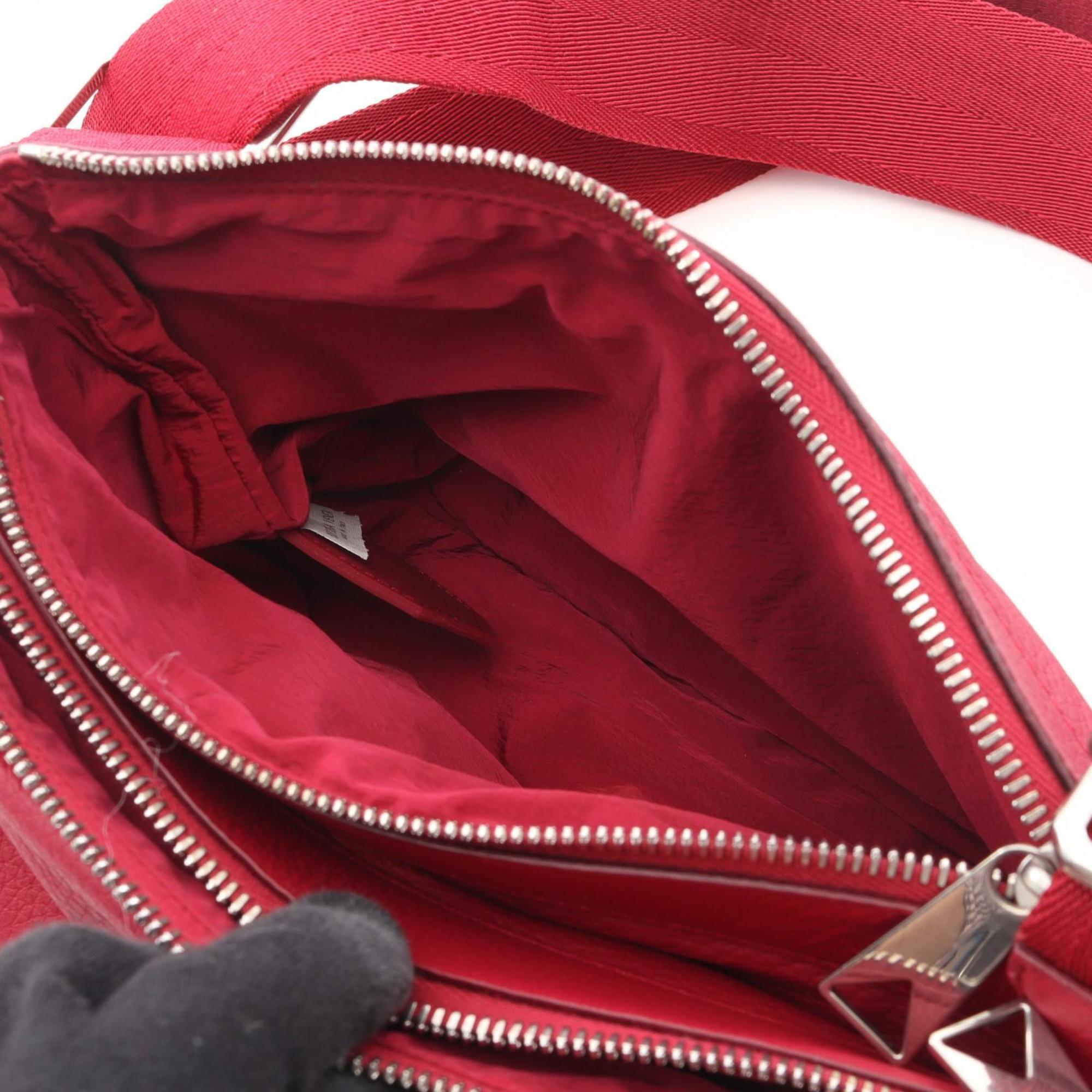 Bottega Veneta Red Color Leather Shoulder Bag (Pre-Owned)