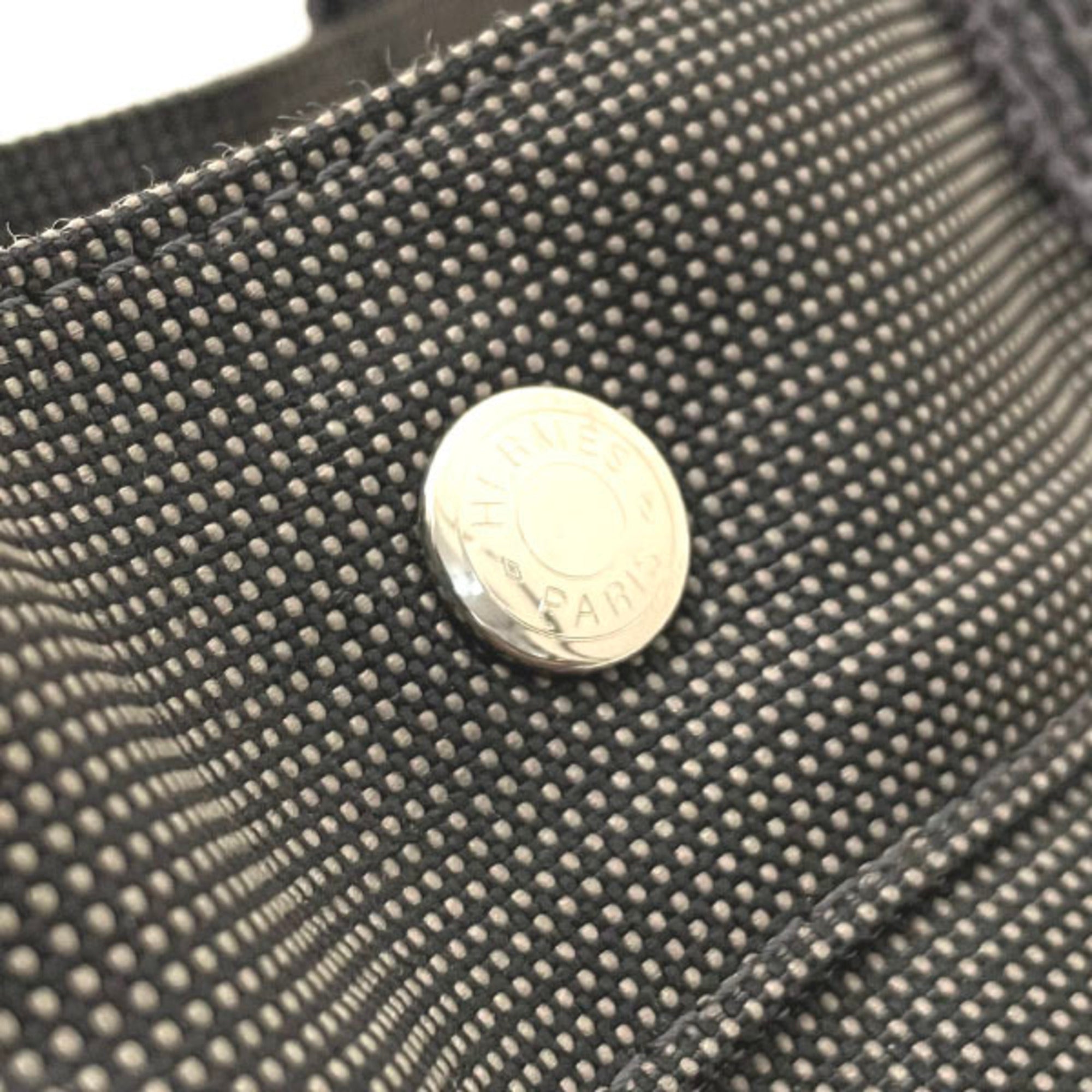 Hermes Her Line Gray Nylon Canvas Tote Bag (Pre-Owned)