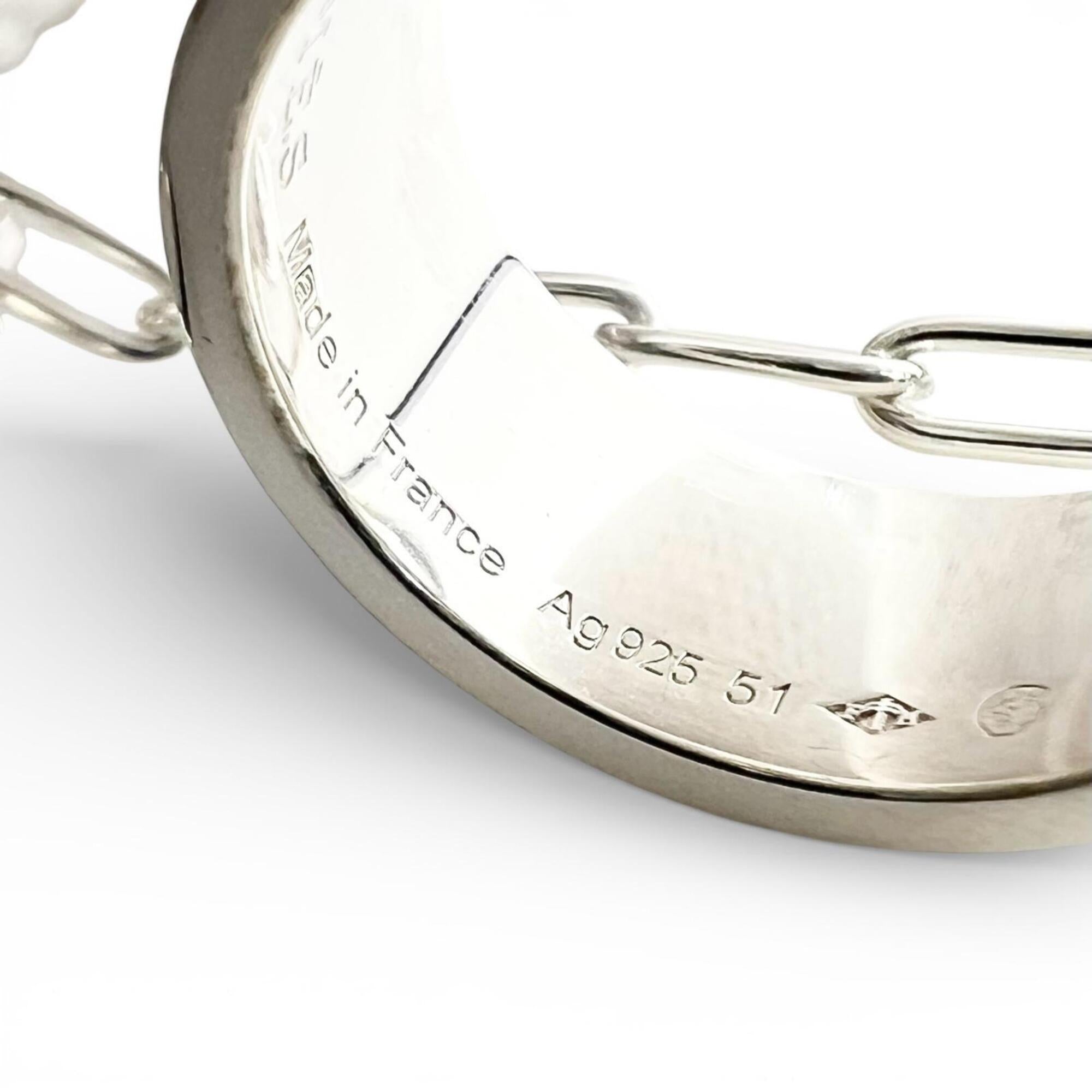 Hermes Silver Silver 925 Band Ring (Pre-Owned)