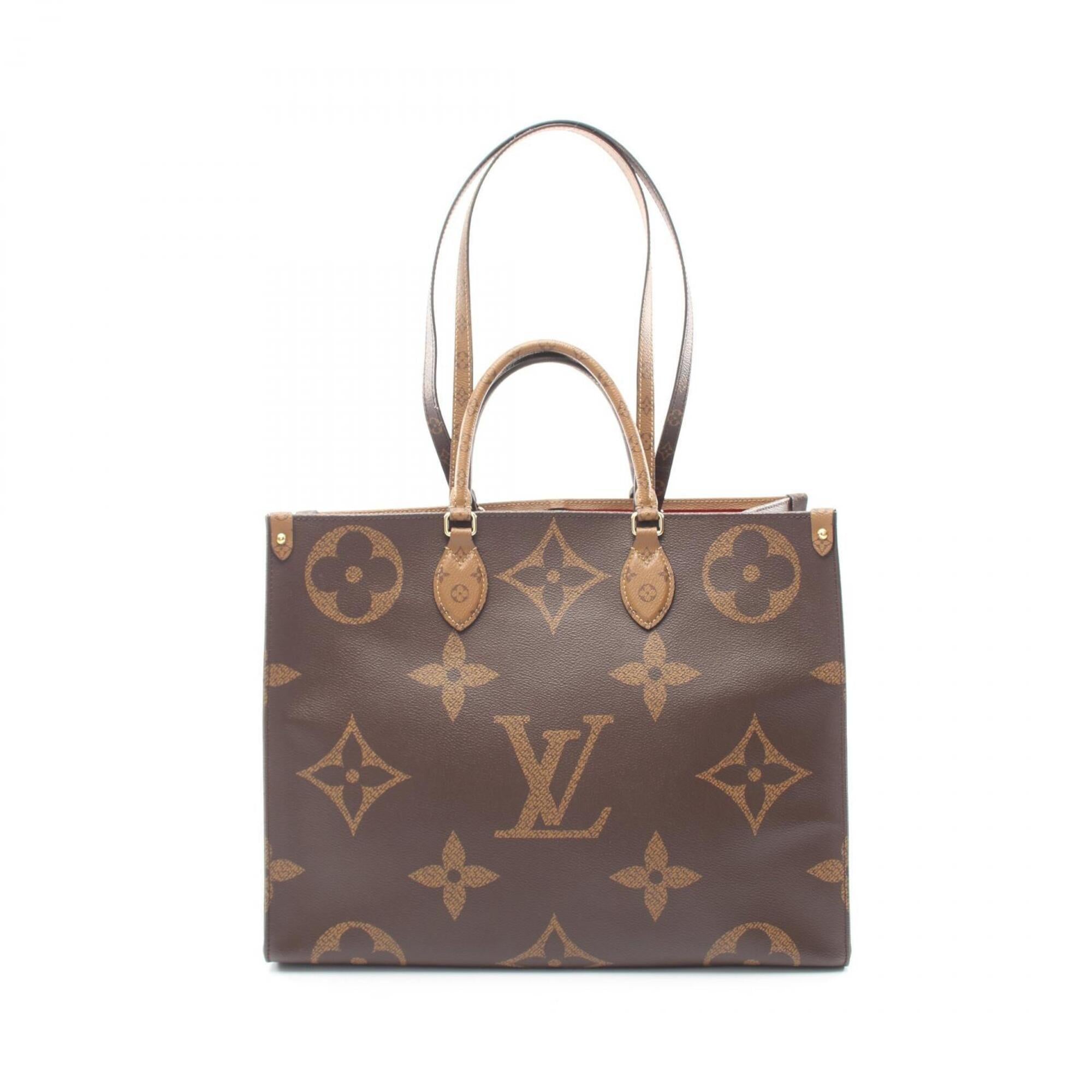 Louis Vuitton Beige Brown Coated Canvas Handbag Tote Bag (Pre-Owned)