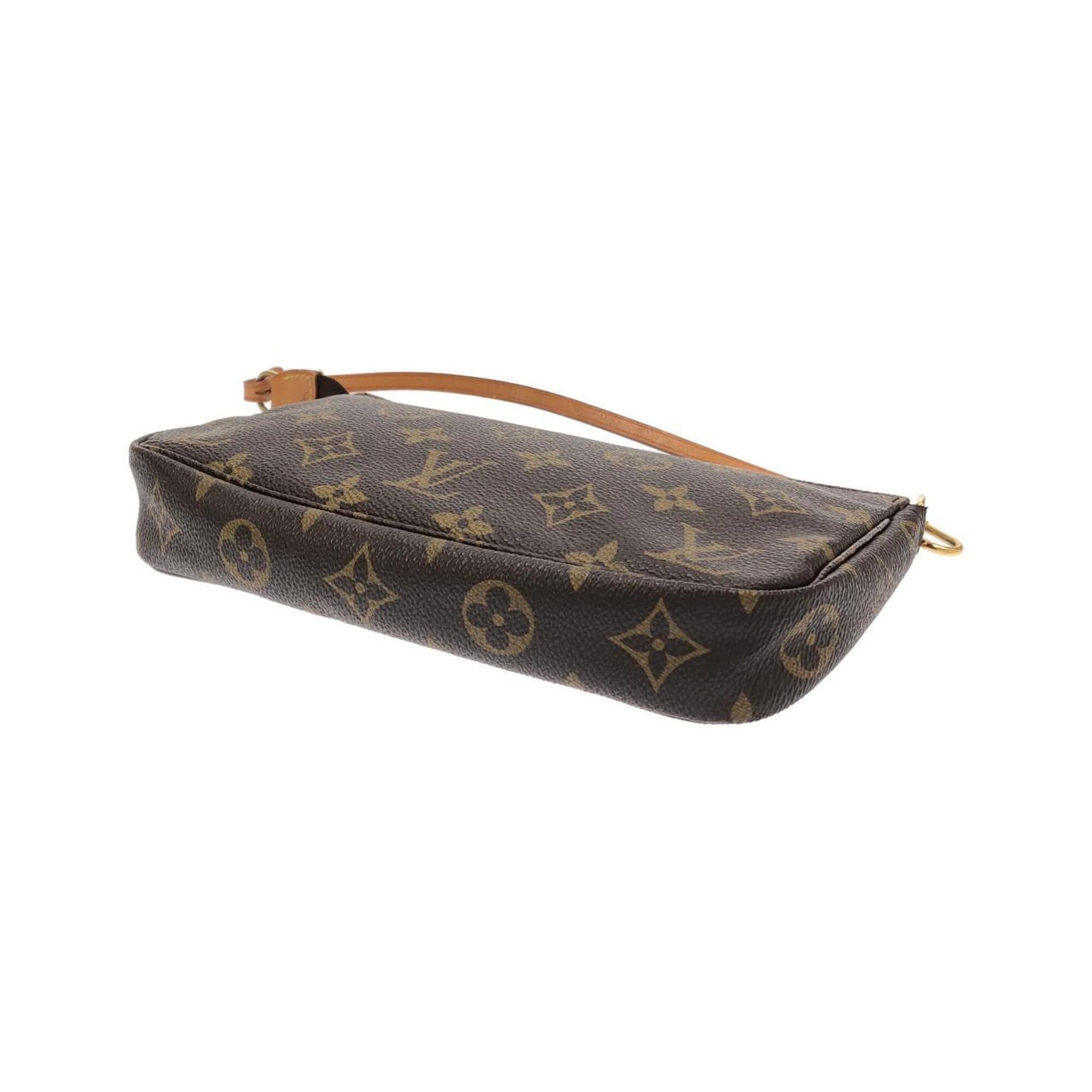 Louis Vuitton Marron Coated Canvas Pochette Pouch (Pre-Owned)