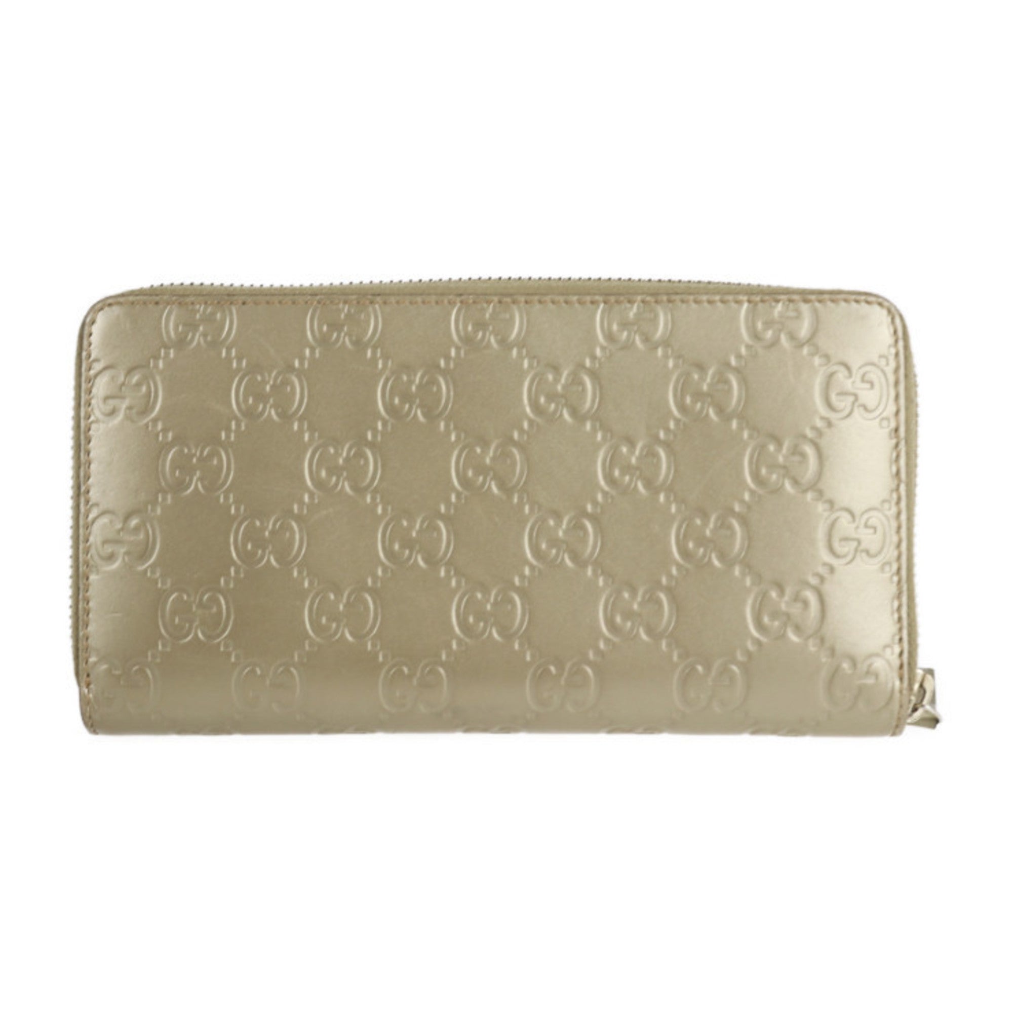 Gucci Champagne Gold Leather Coin Purse/Coin Case (Pre-Owned)