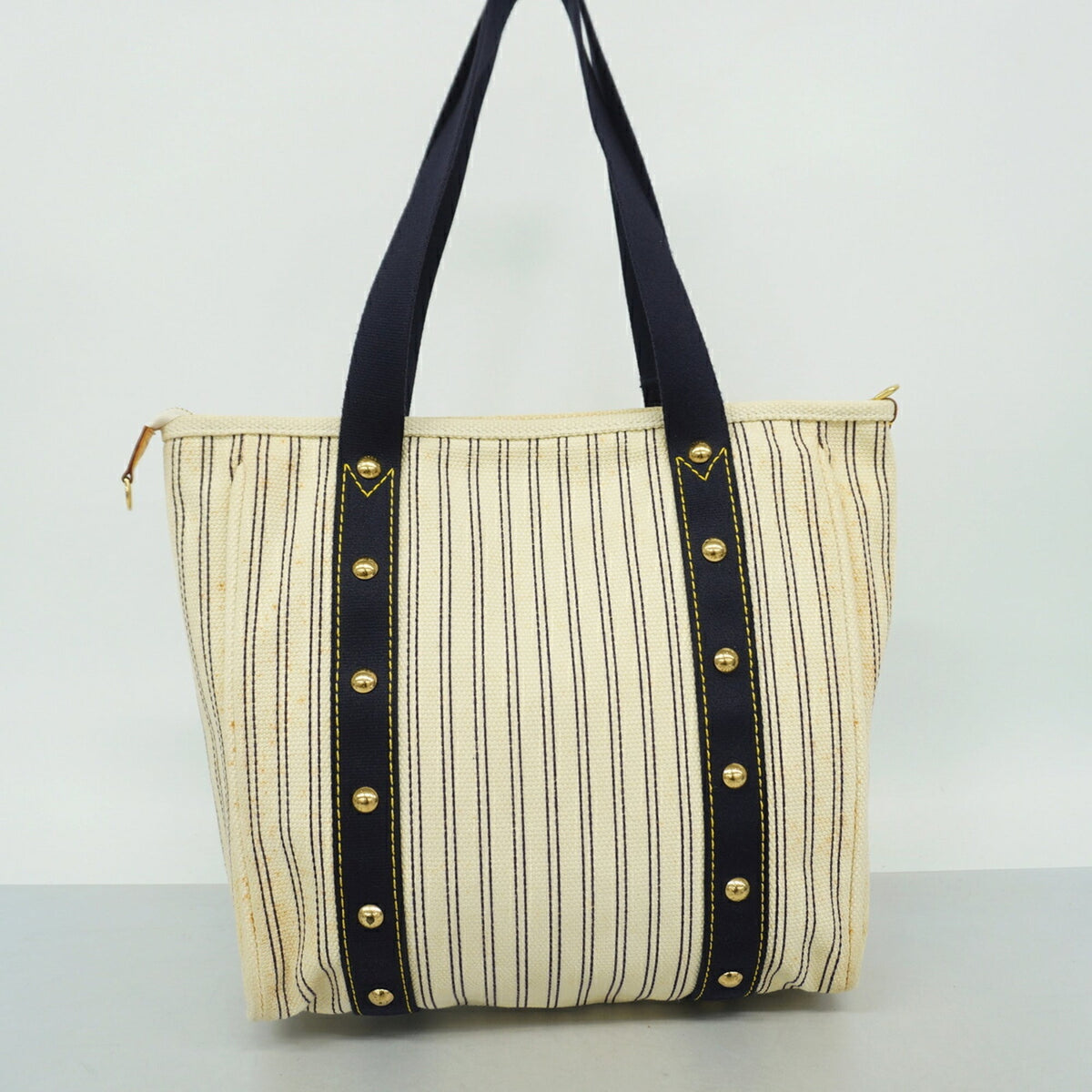 Louis Vuitton Ivory Navy Tote Bag (Pre-Owned)