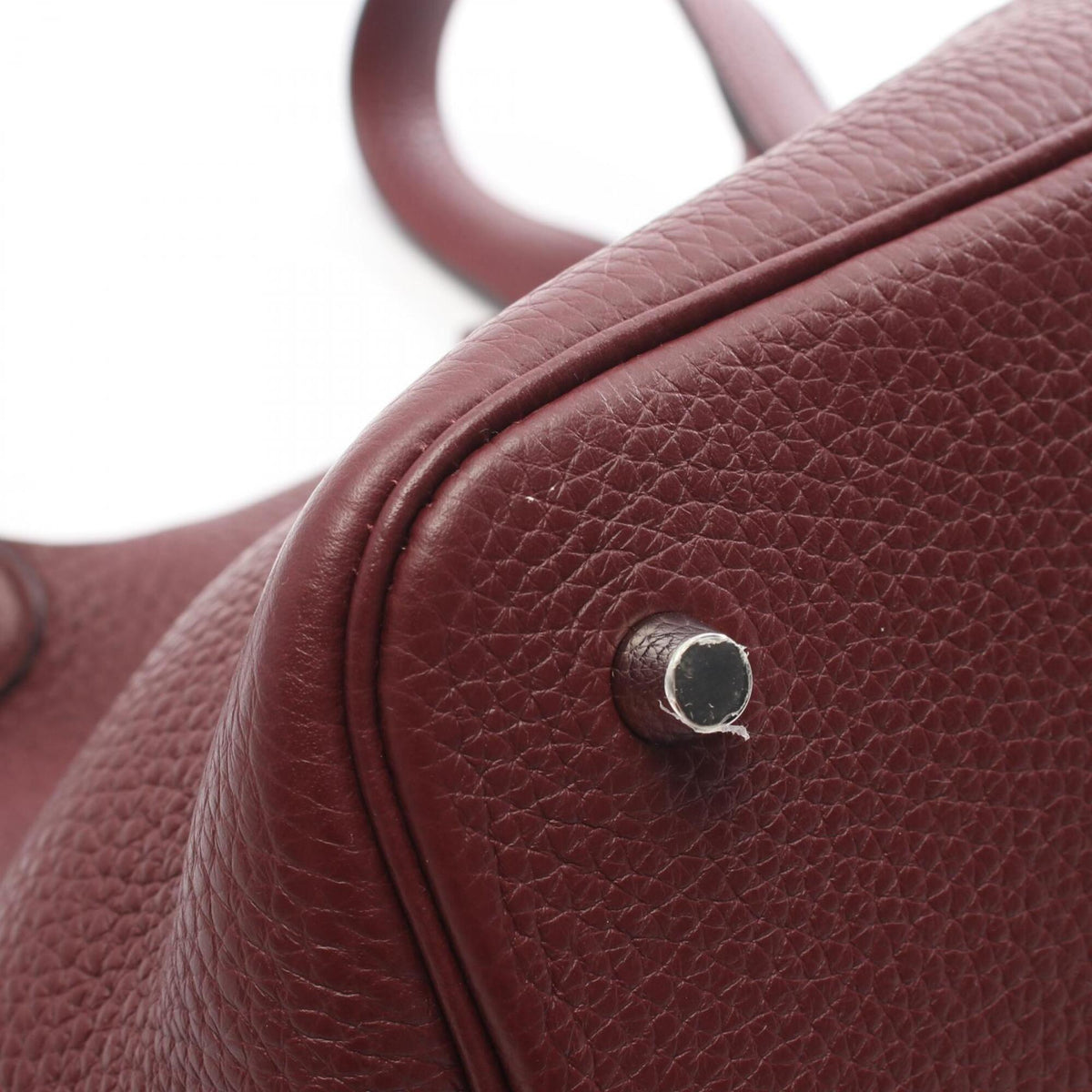 Hermes Bordeaux Taurillon Clemence Leather Handbag (Pre-Owned)