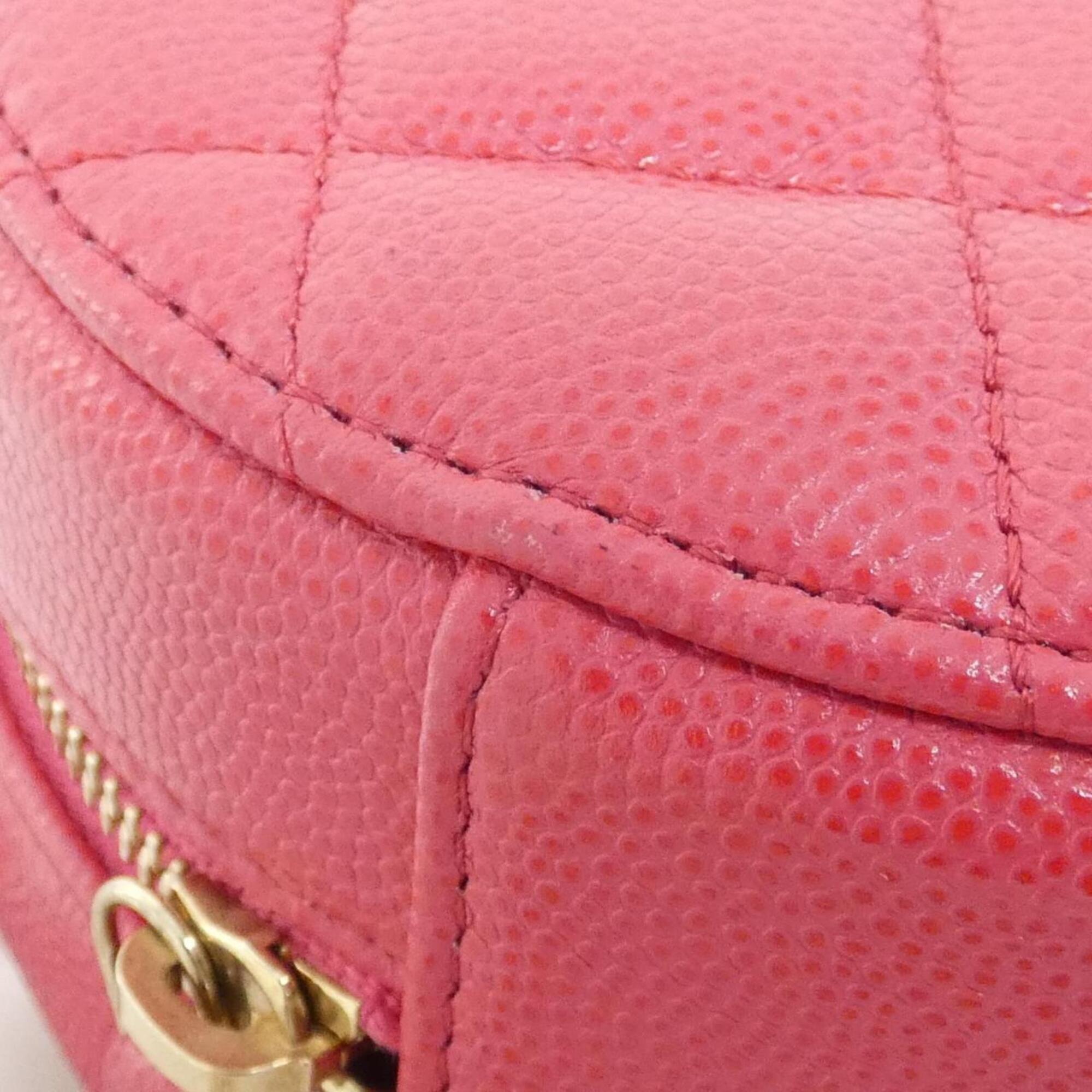 Chanel Pink Grained Calfskin Shoulder Bag (Pre-Owned)