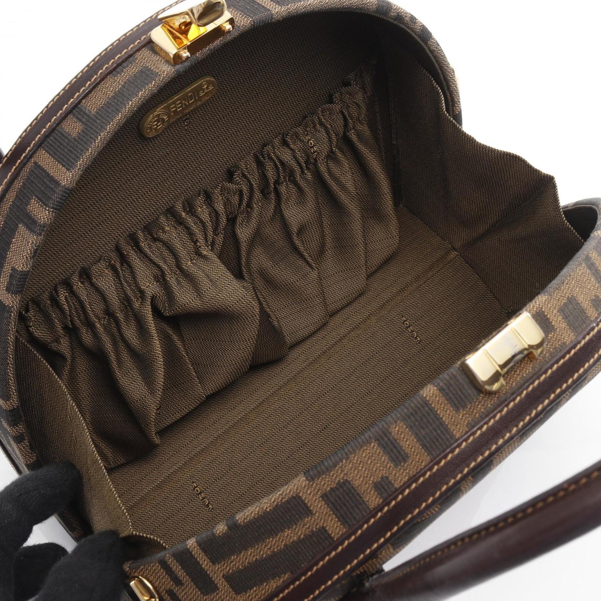 Fendi Brown Canvas Leather Handbag (Pre-Owned)