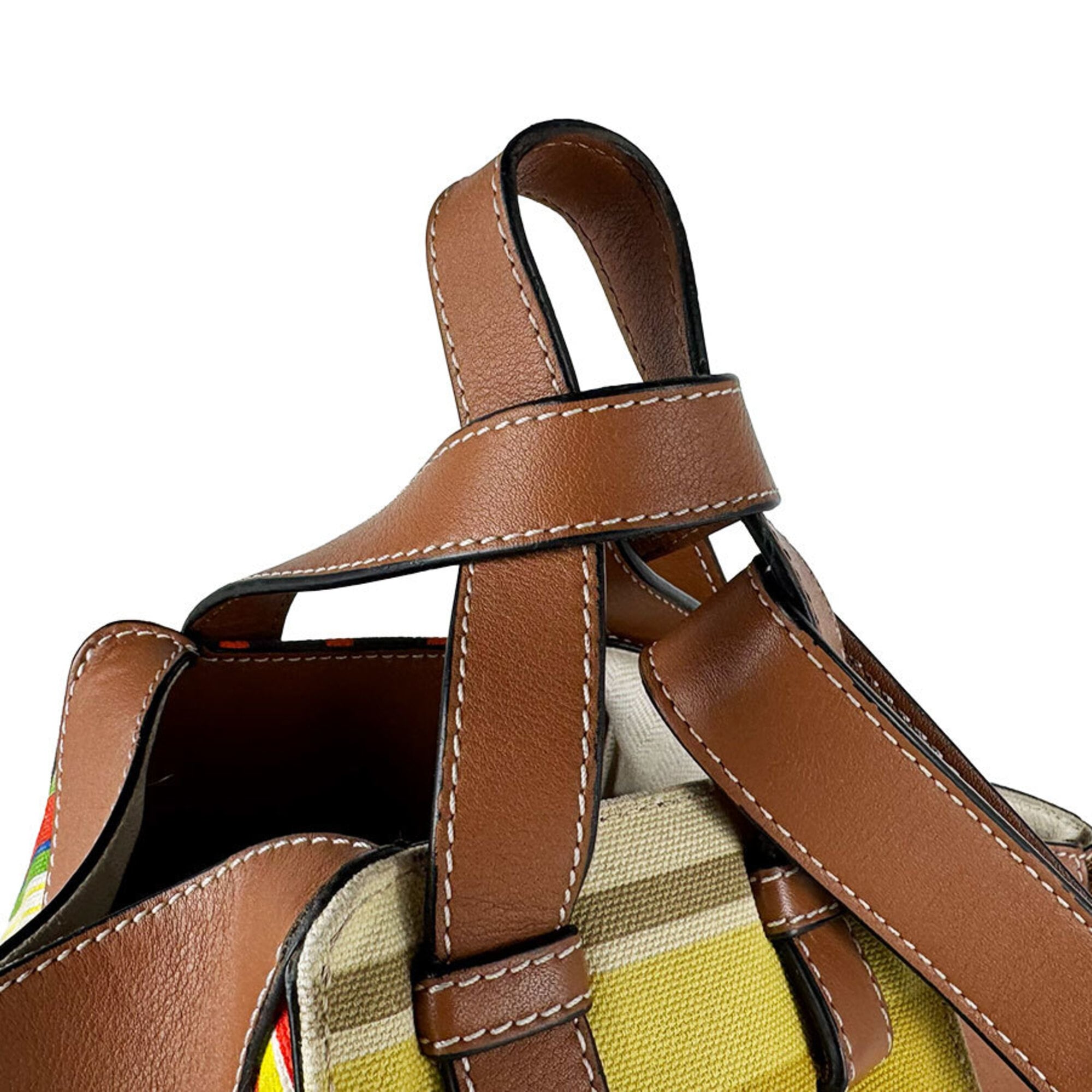 Loewe Brown Multi-Color Canvas Leather Shoulder Bag (Pre-Owned)