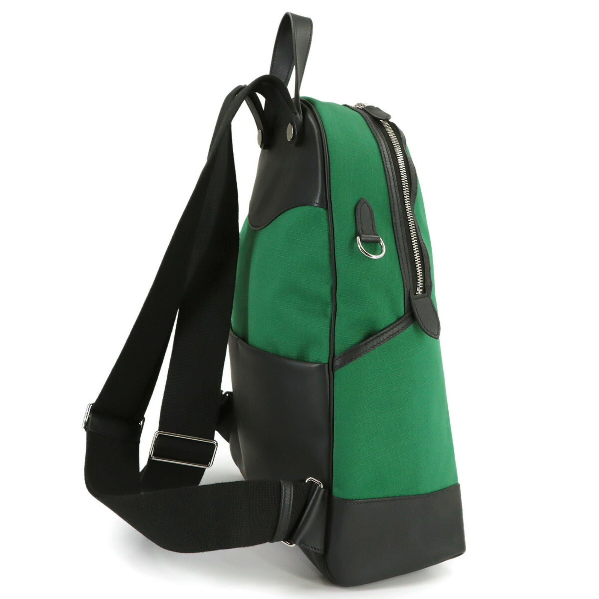 Hermes Black Green Swift Leather Backpack (Pre-Owned)