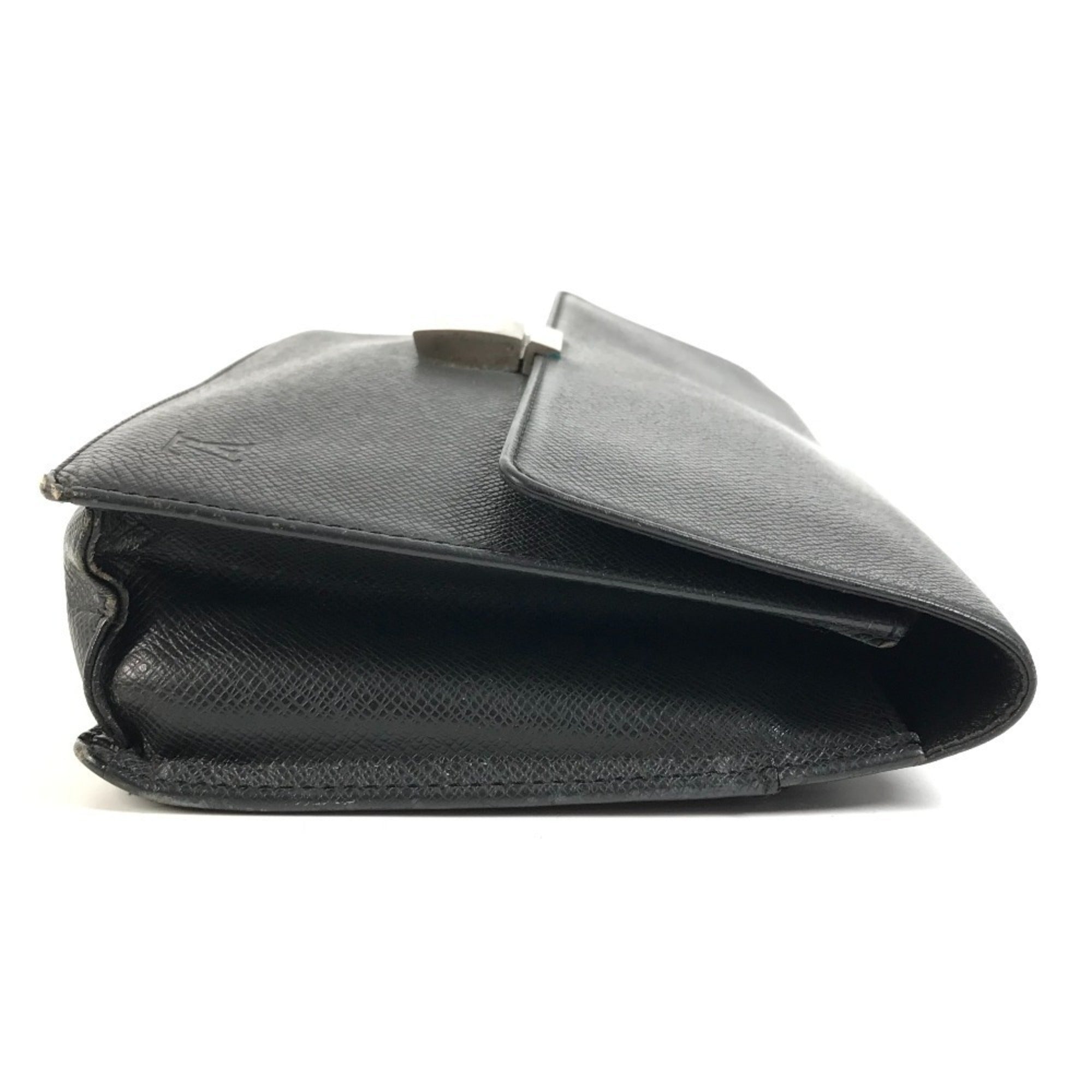 Louis Vuitton Ardoise Black Taiga Leather Clutch Bag Handbag Pouch (Pre-Owned)