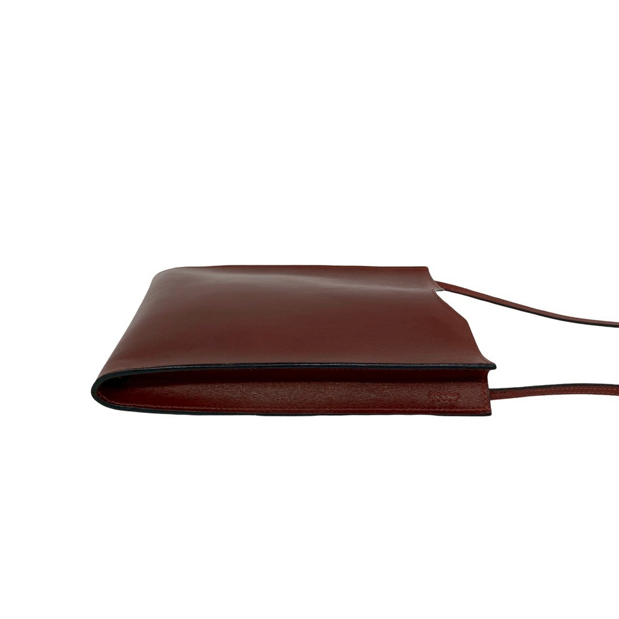Hermes Red Color Leather Pochette Shoulder Bag (Pre-Owned)