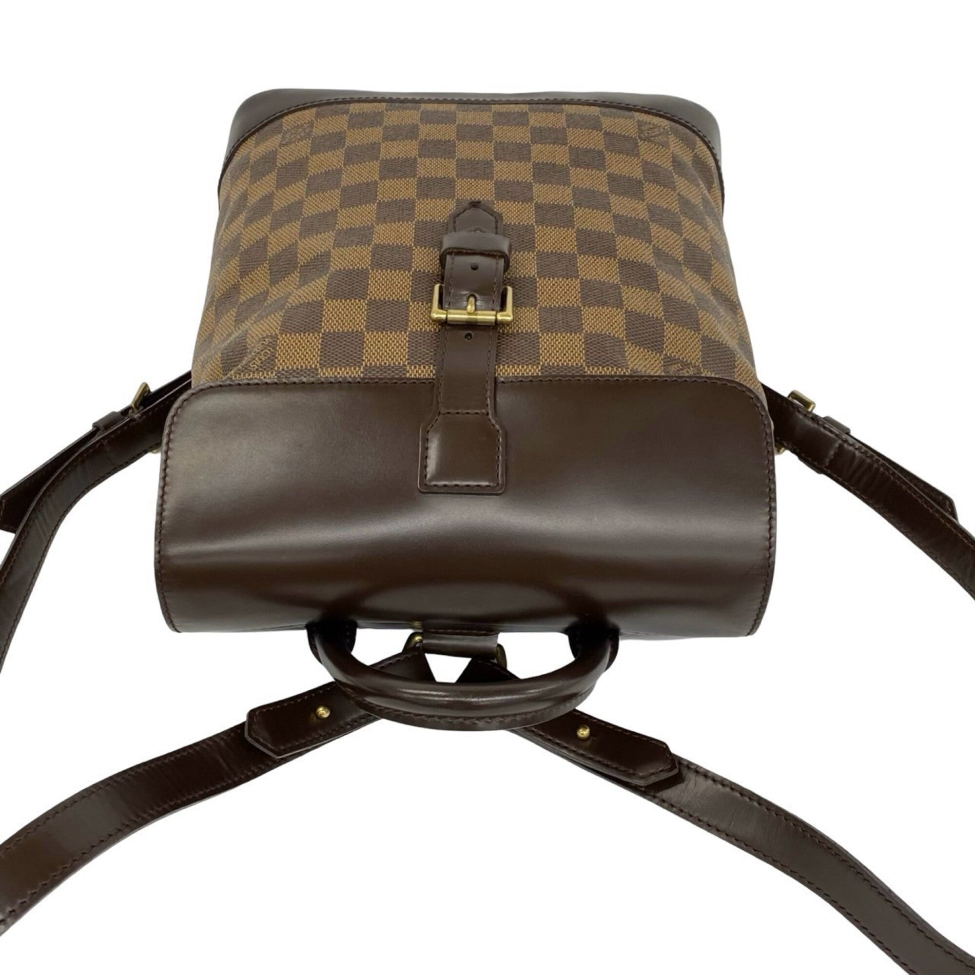 Louis Vuitton Brown Leather Pvc Backpack (Pre-Owned)