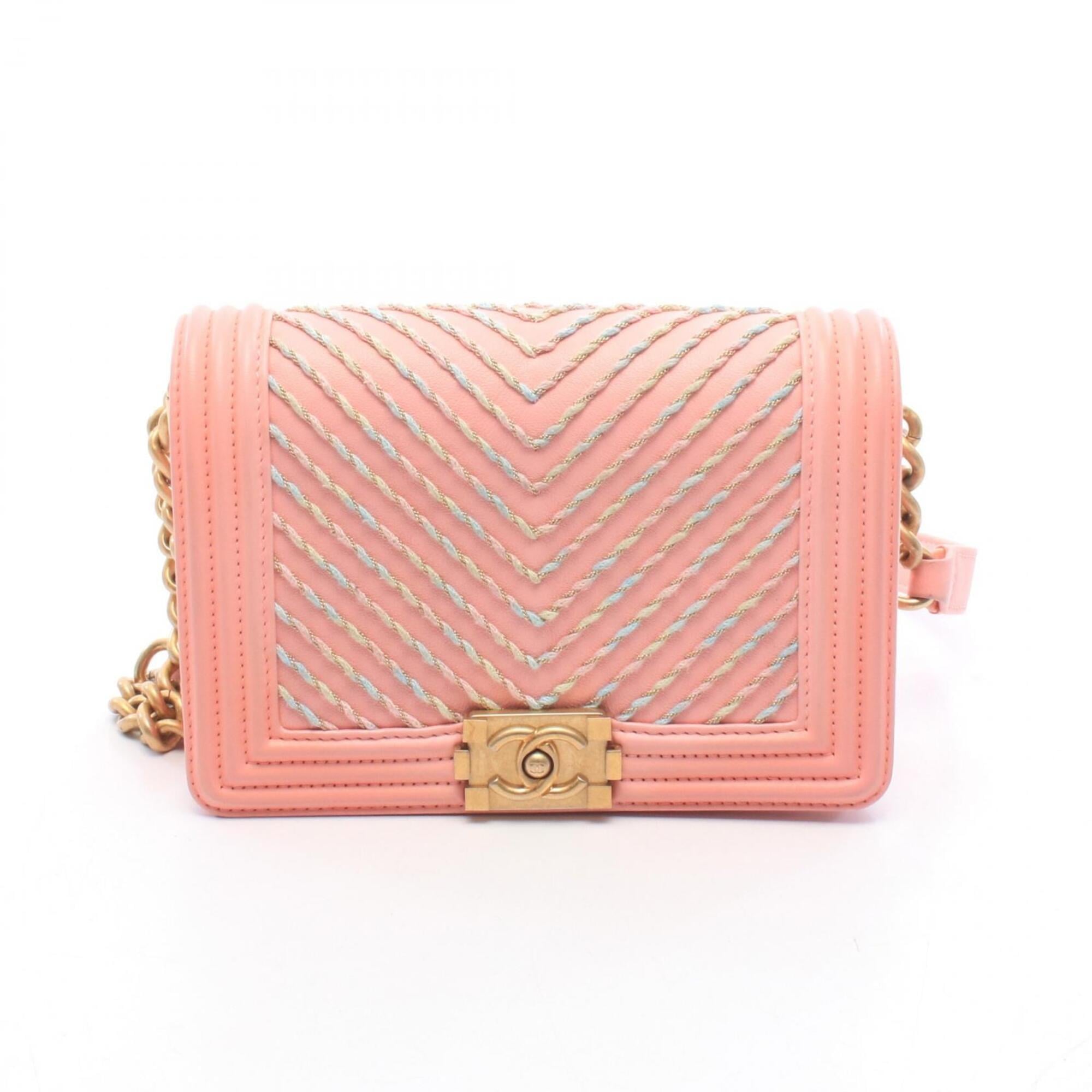 Chanel Pink Leather Fanny Pack Handbag Shoulder Bag (Pre-Owned)