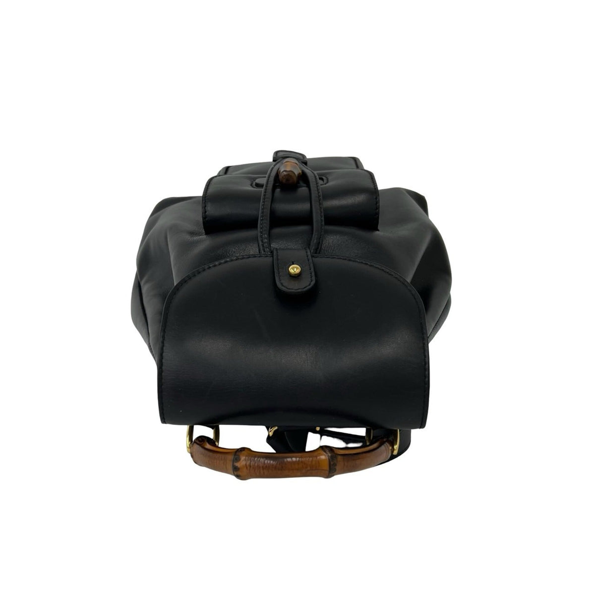 Gucci Black Leather Bamboo Backpack (Pre-Owned)