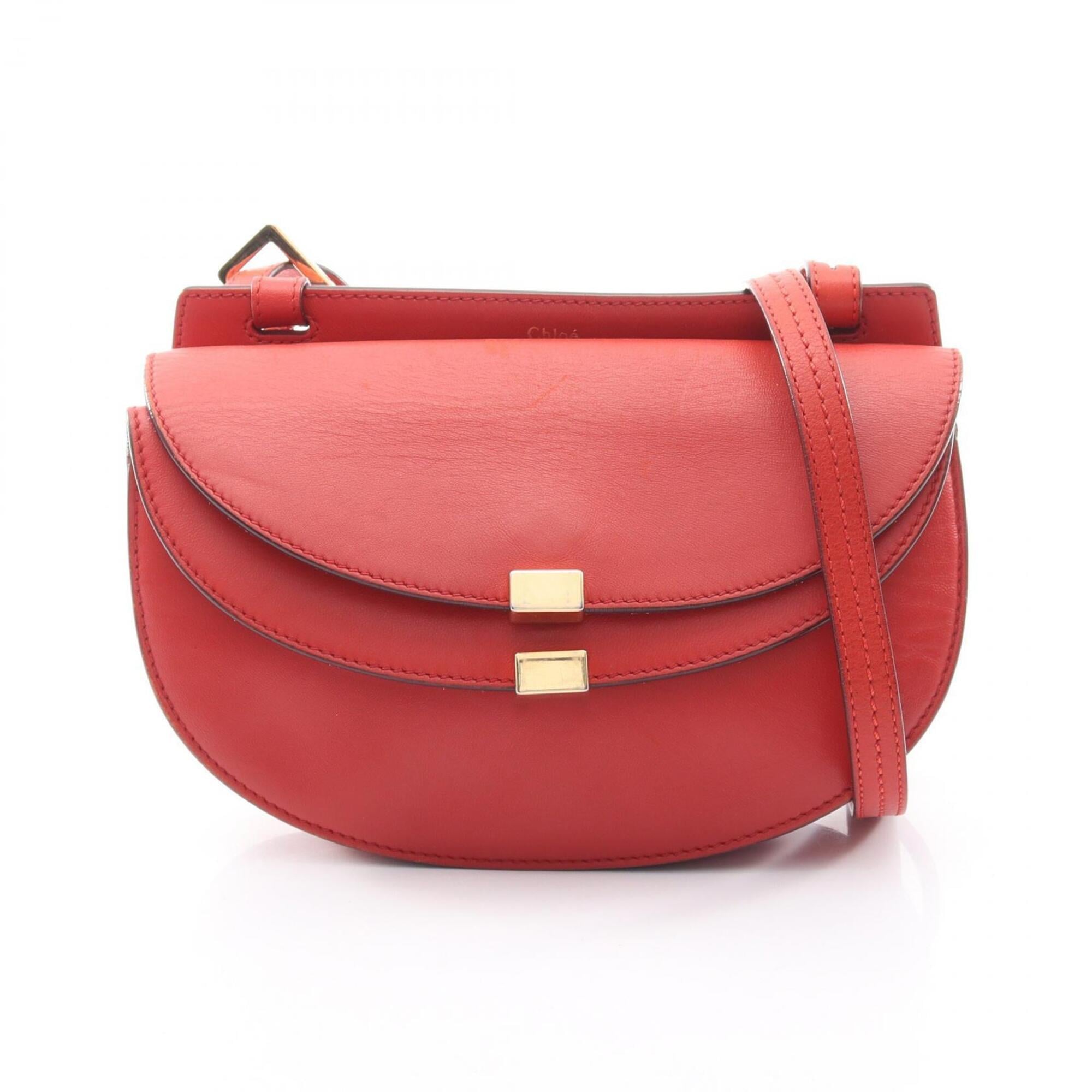 Chloé Red Color Leather Shoulder Bag (Pre-Owned)