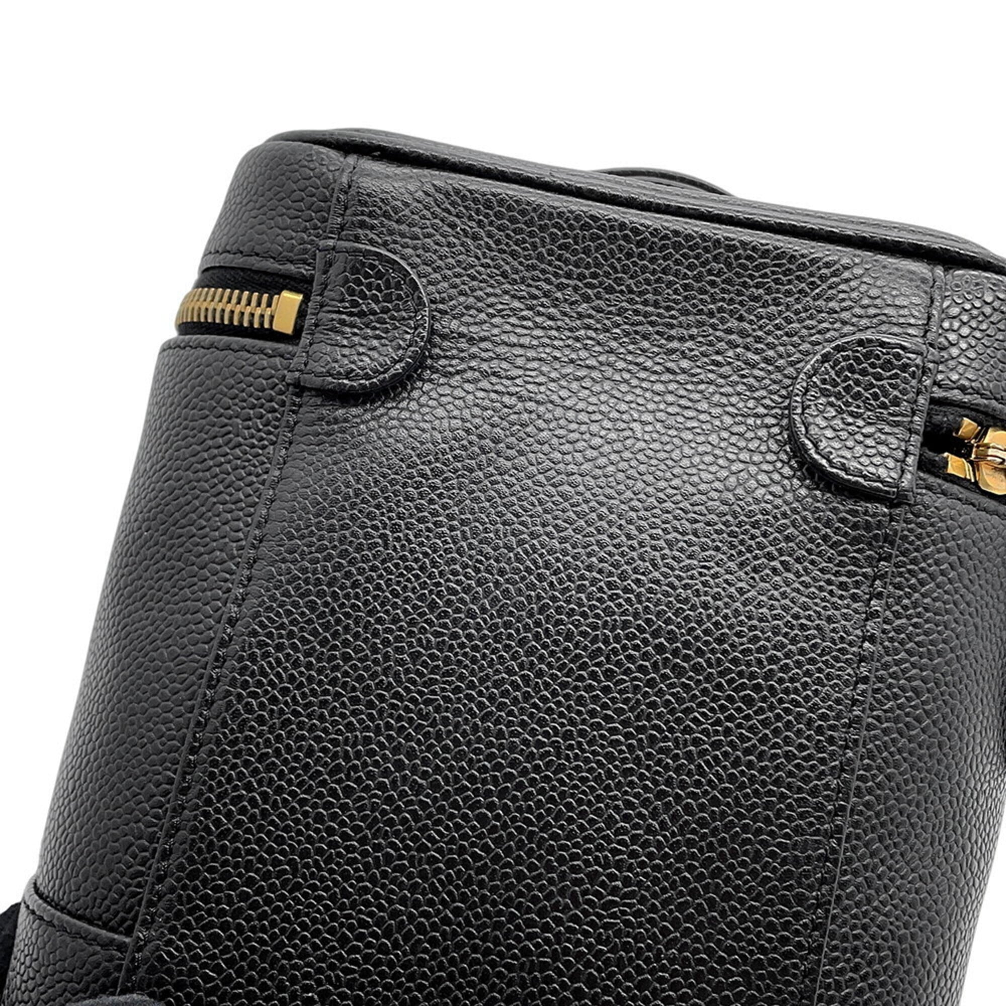 Chanel Black Grained Calfskin Pouch Vanity Bag (Pre-Owned)