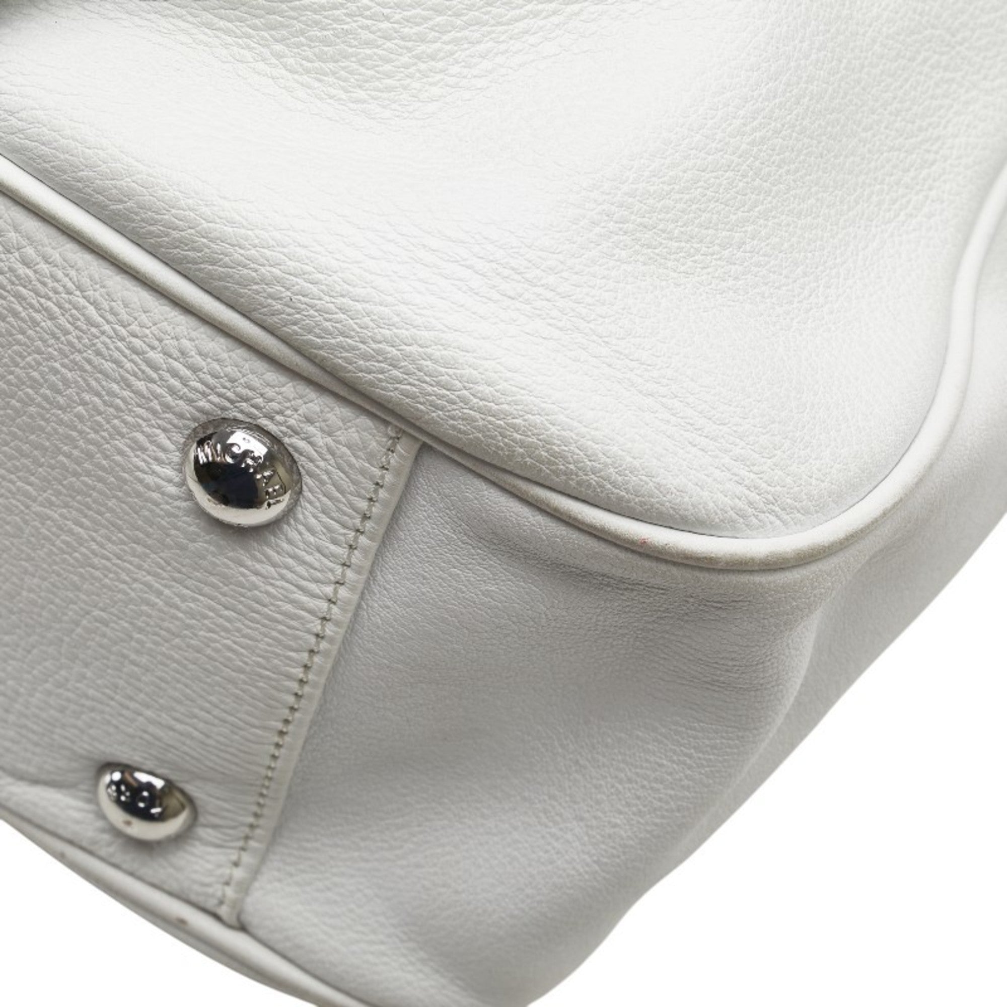 Michael Kors White Leather Tote Bag (Pre-Owned)