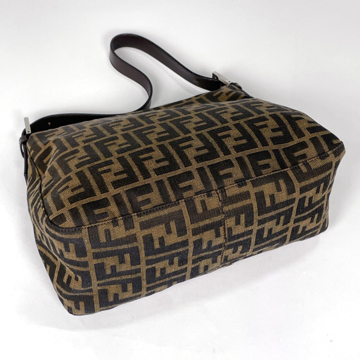Fendi Brown Canvas Leather Shoulder Bag (Pre-Owned)