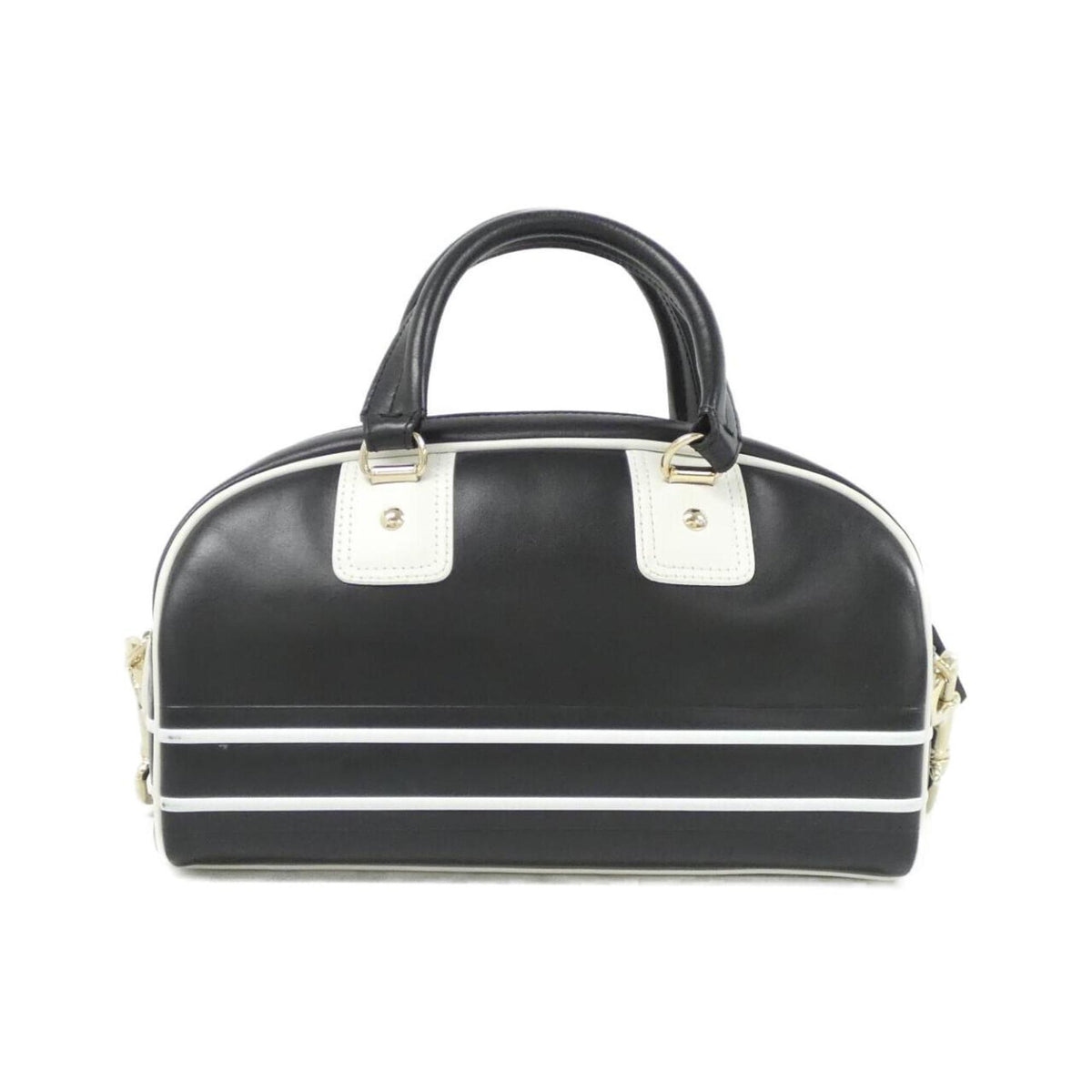 Christian Dior Black White Leather Handbag (Pre-Owned)