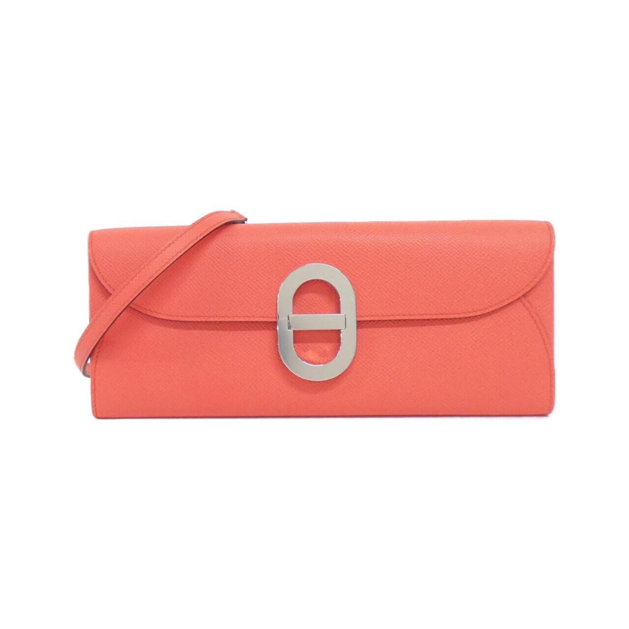 Hermes Pink Epsom Leather Chain/Shoulder Wallet (Pre-Owned)
