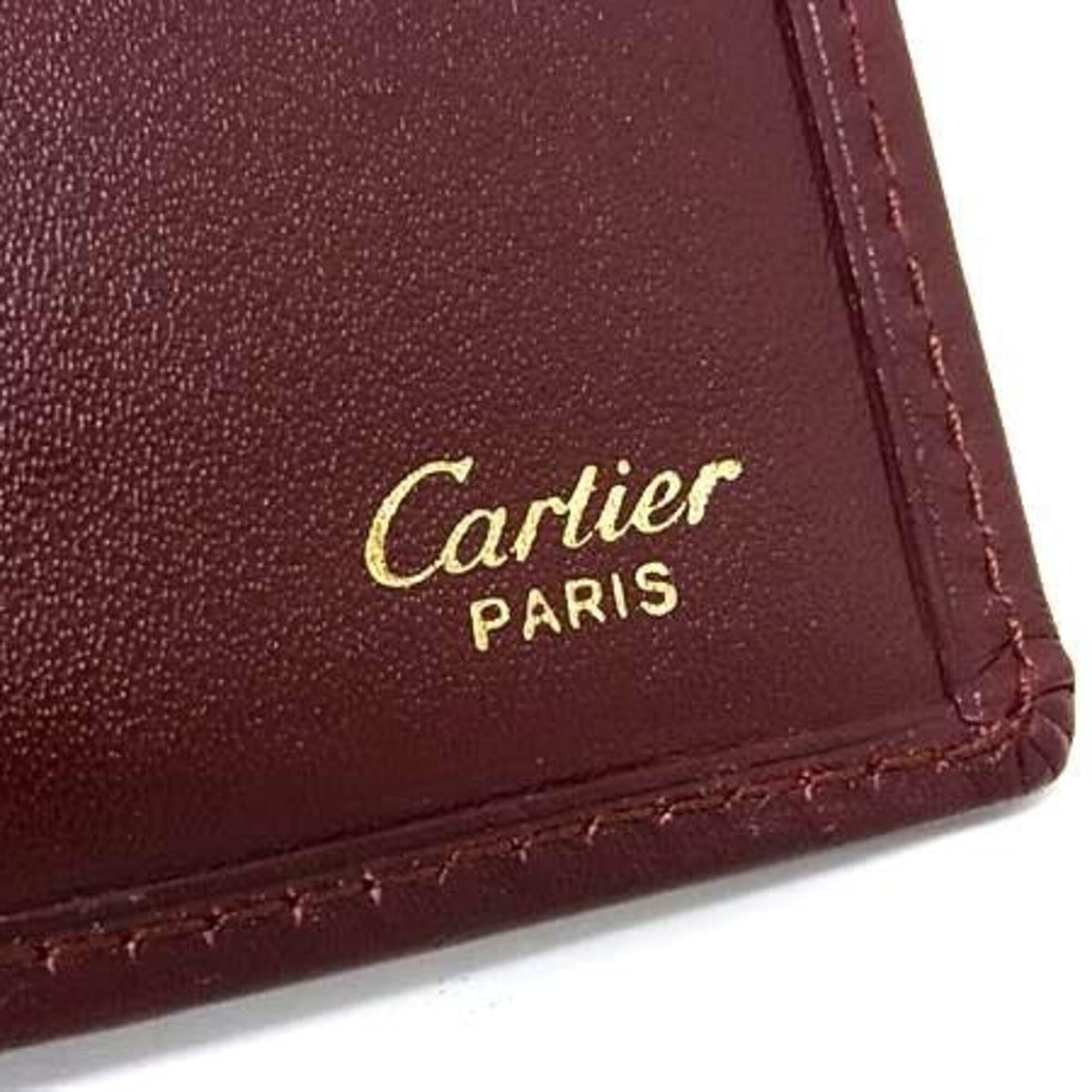 Cartier Bordeaux Leather Bill Wallet (Bi-Fold) (Pre-Owned)