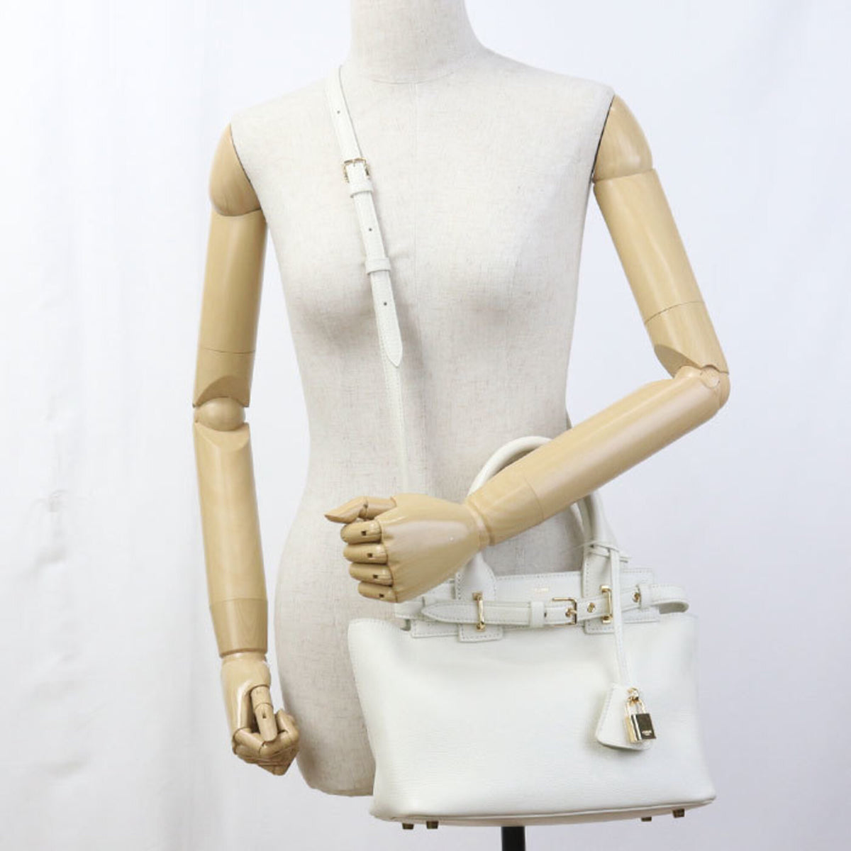 Celine White Leather Tote Bag (Pre-Owned)