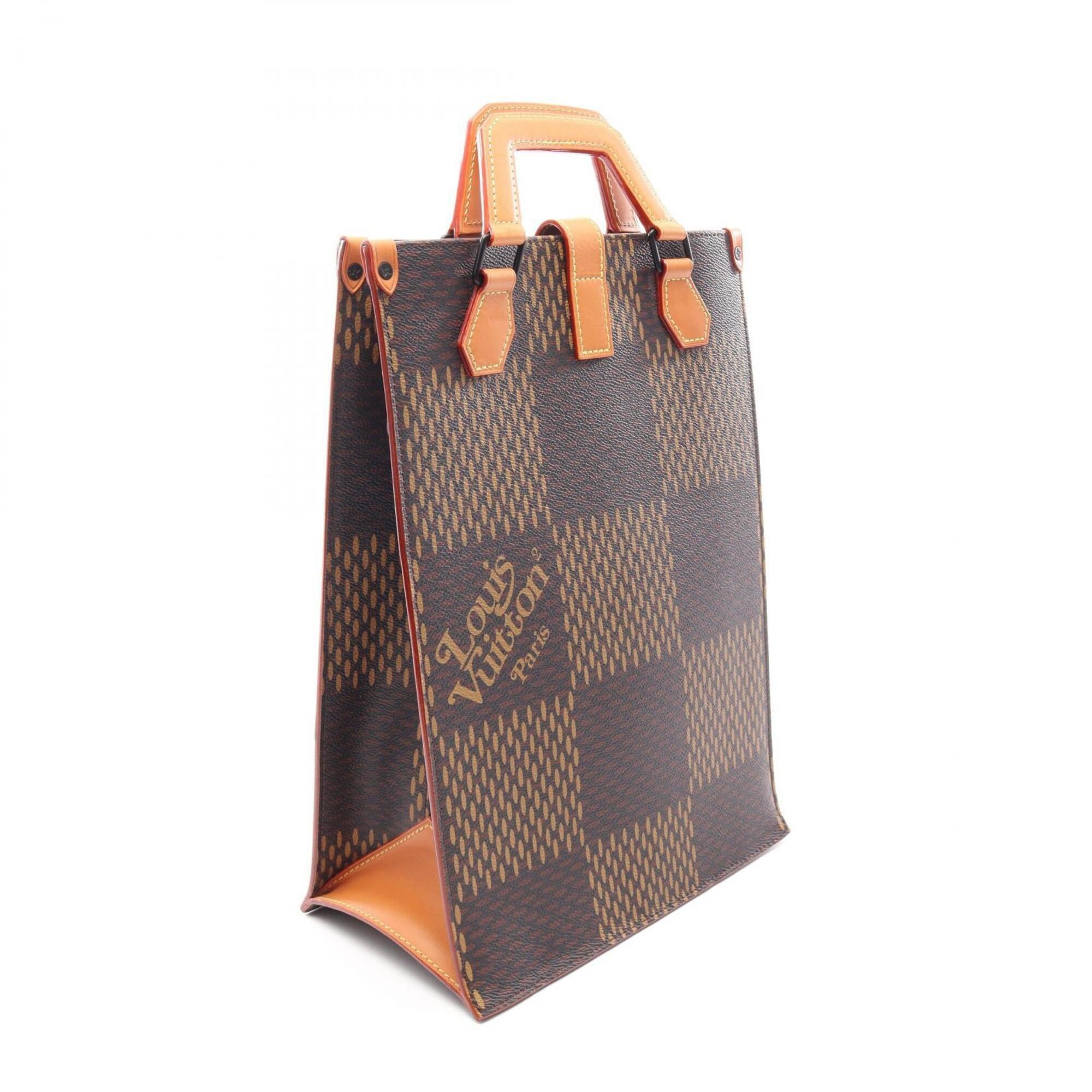 Louis Vuitton Brown Ebene Coated Canvas Leather Handbag Tote Bag (Pre-Owned)