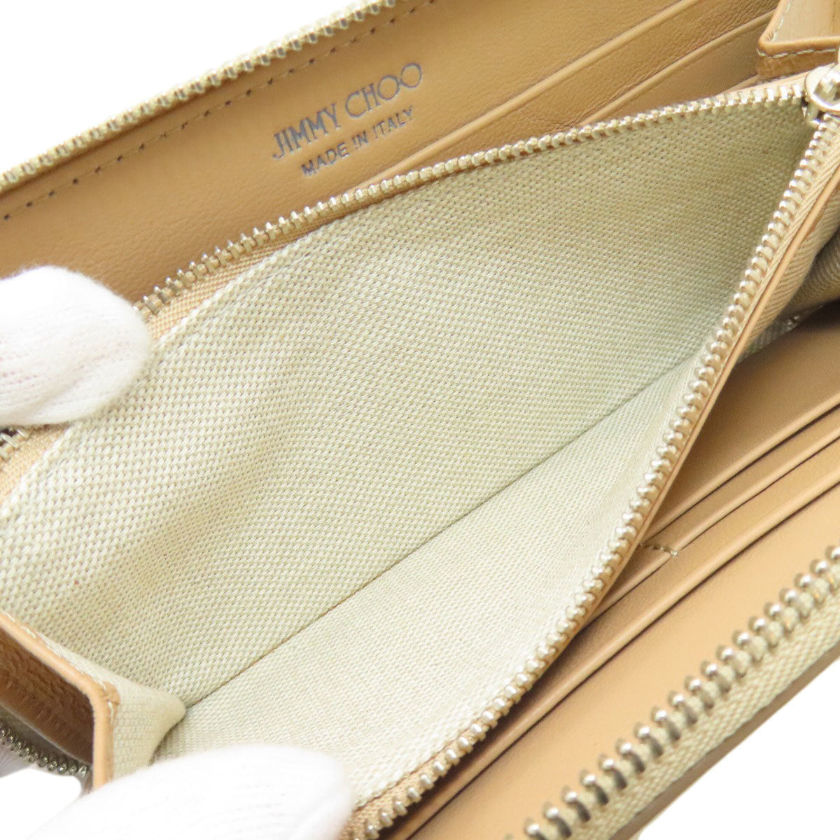 Jimmy Choo Gold Leather Long Wallet (Bi-Fold) (Pre-Owned)
