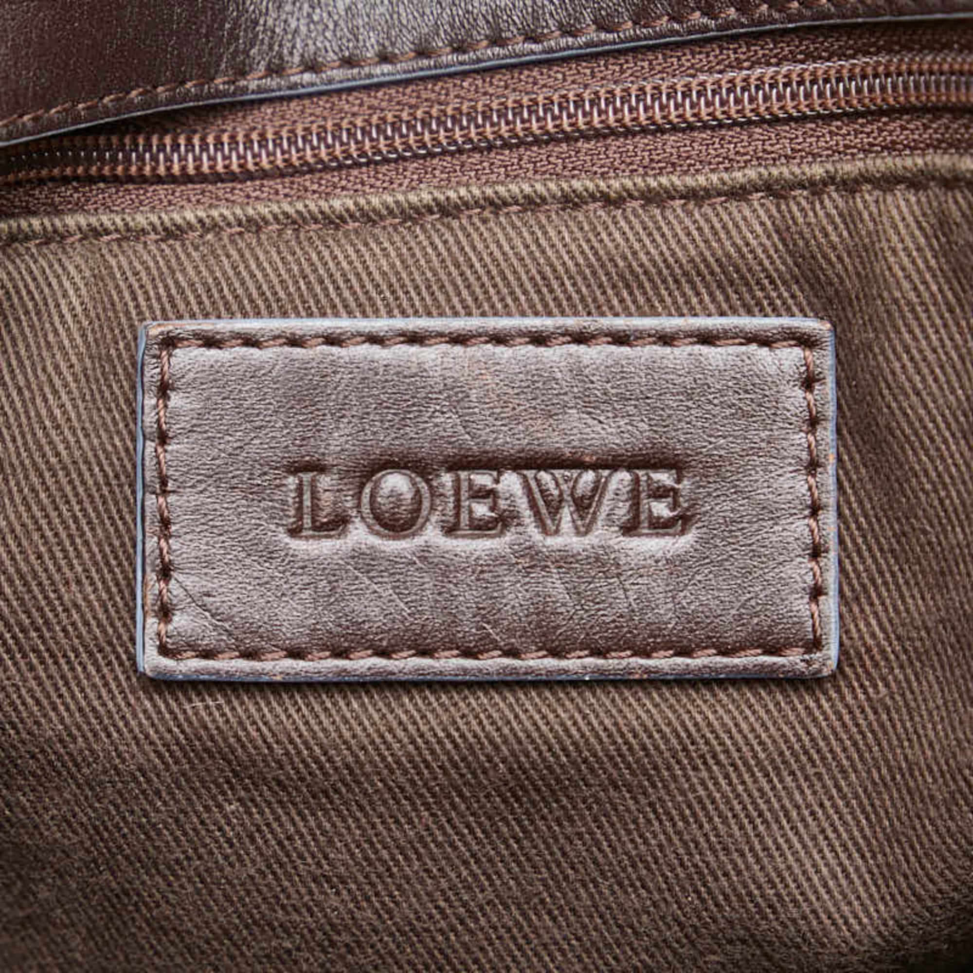 Loewe Gray Navy Pvc Leather Messenger Bag Shoulder Bag (Pre-Owned)