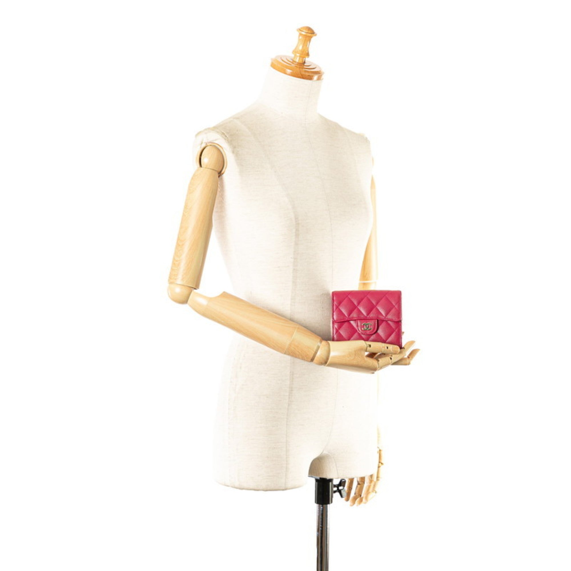Chanel Pink Grained Calfskin Wallet (Bi-Fold) (Pre-Owned)