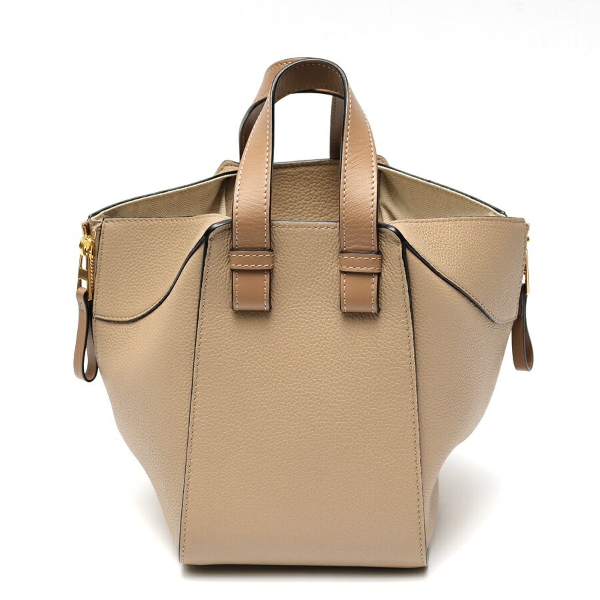 Loewe Grayish Sand Leather Handbag Shoulder Bag (Pre-Owned)