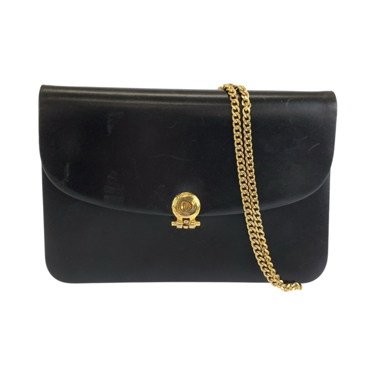 Christian Dior Black Leather Handbag Shoulder Bag (Pre-Owned)