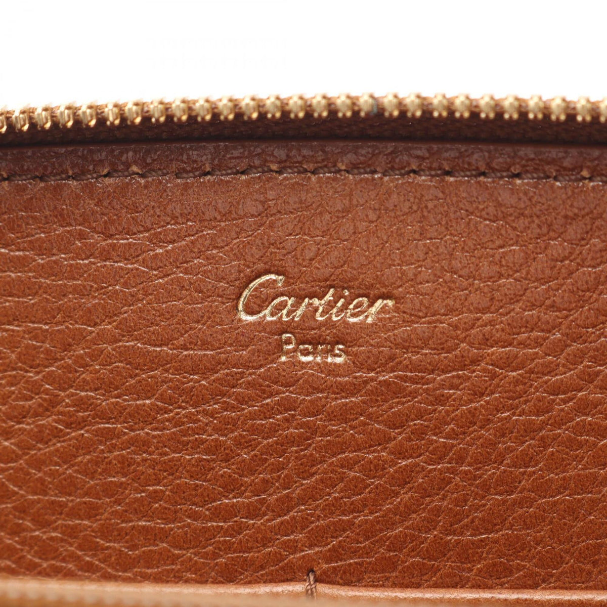 Cartier Brown Leather Long Wallet (Bi-Fold) (Pre-Owned)