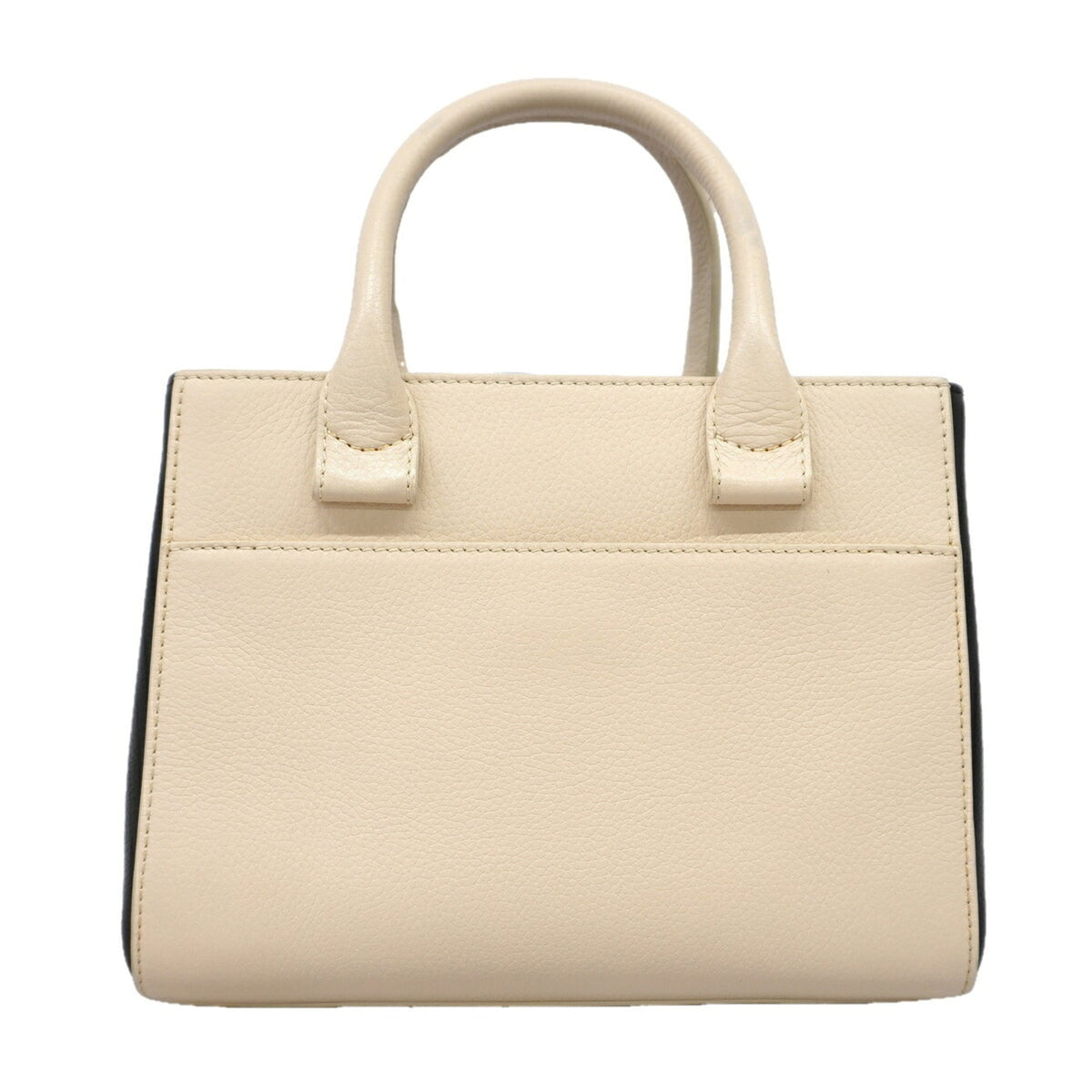 Chanel Beige Black Leather Handbag (Pre-Owned)