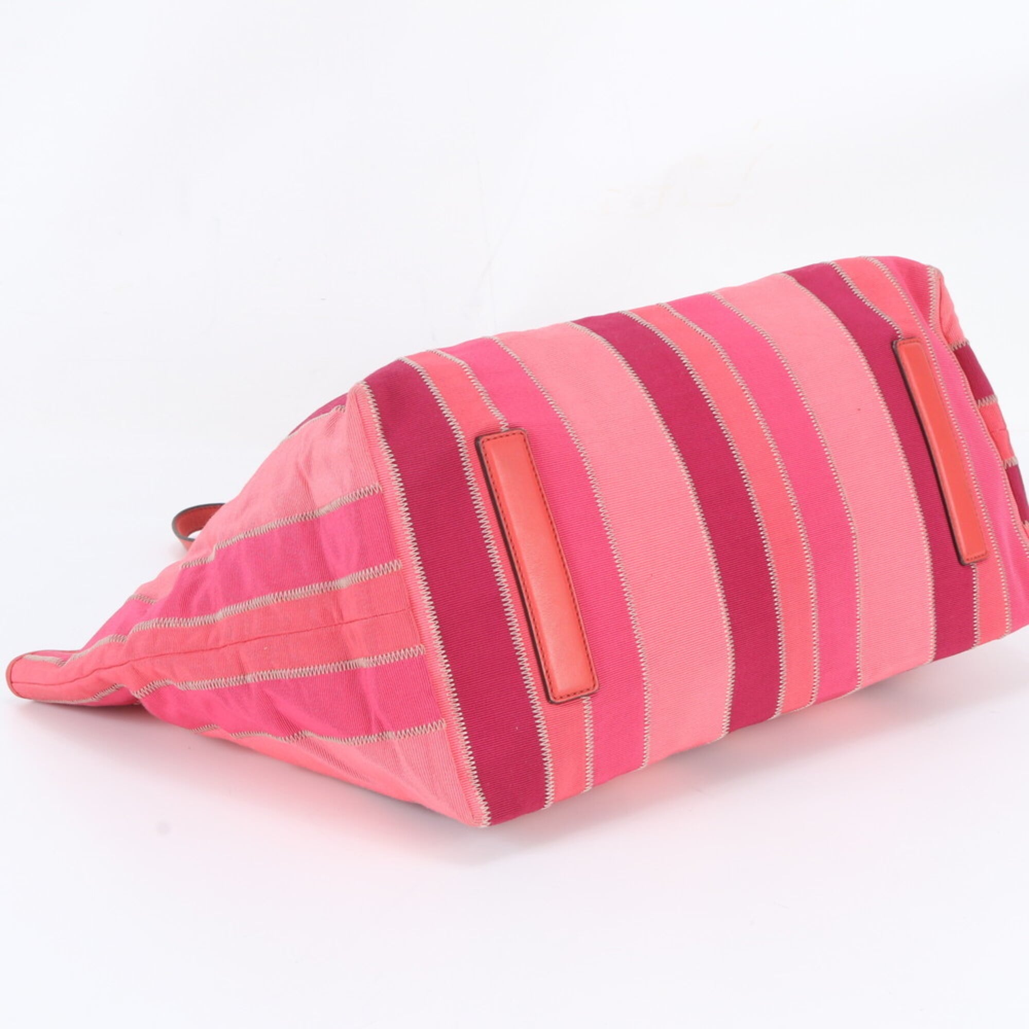 Salvatore Ferragamo Pink Purple Canvas Leather Handbag Shoulder Bag Tote Bag (Pre-Owned)