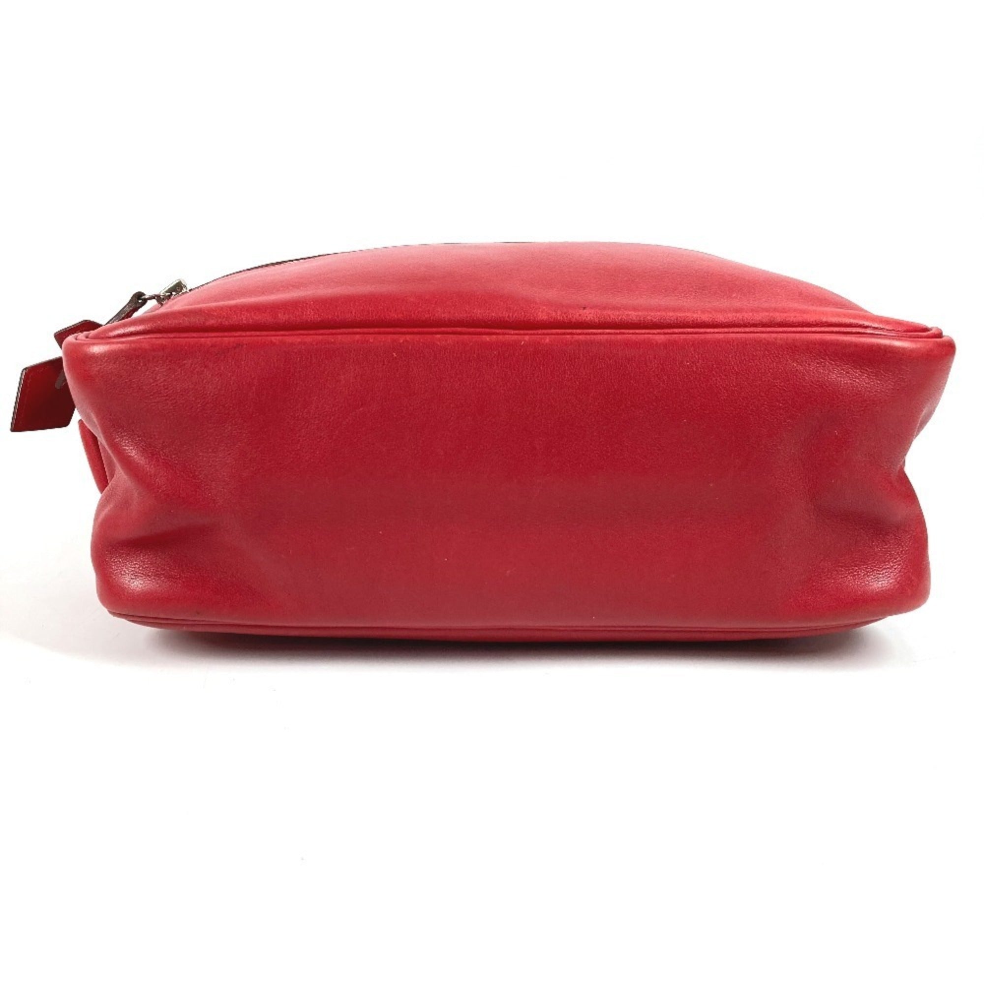 Hermes Red Color Leather Pochette Shoulder Bag (Pre-Owned)