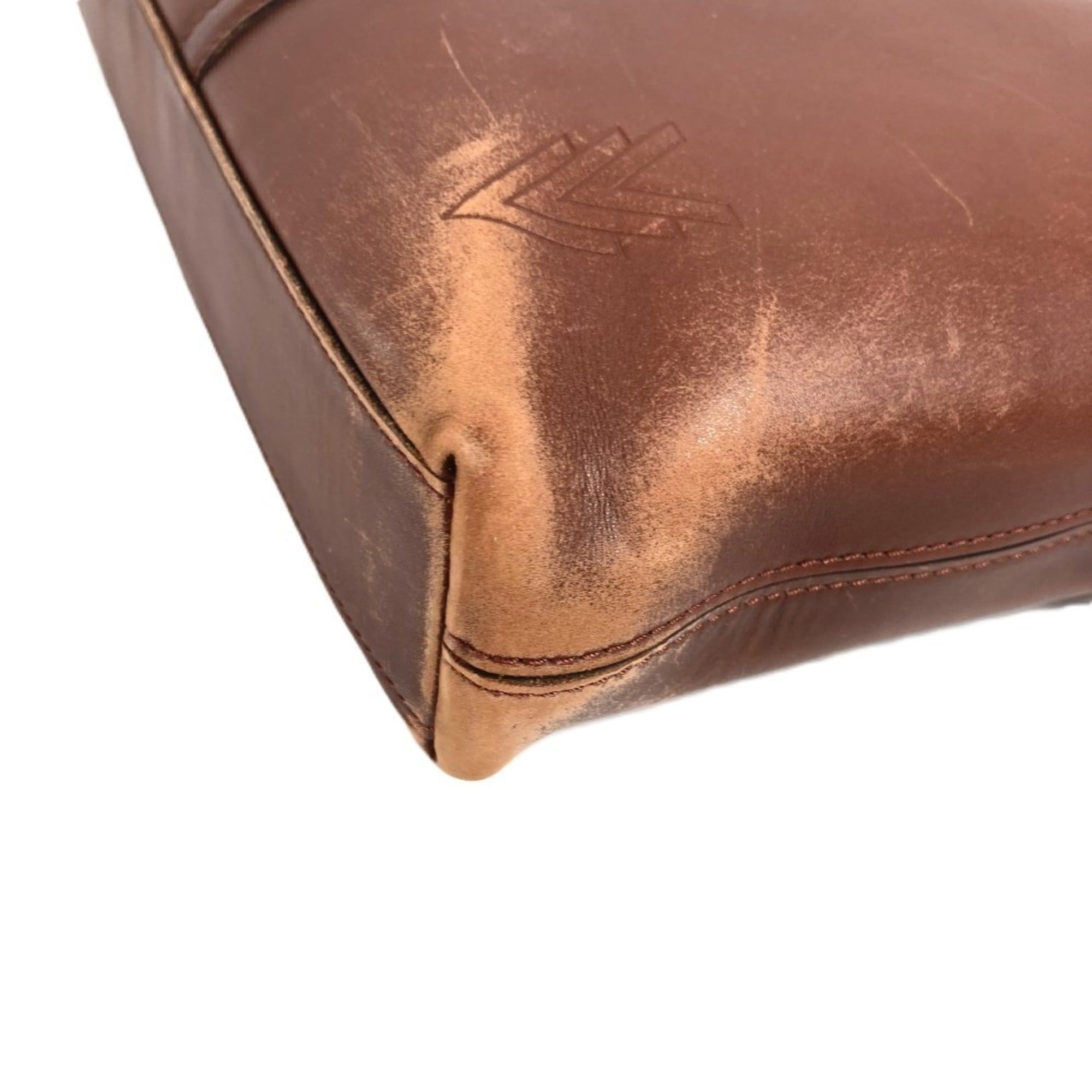 Louis Vuitton Brown Leather Handbag Tote Bag (Pre-Owned)