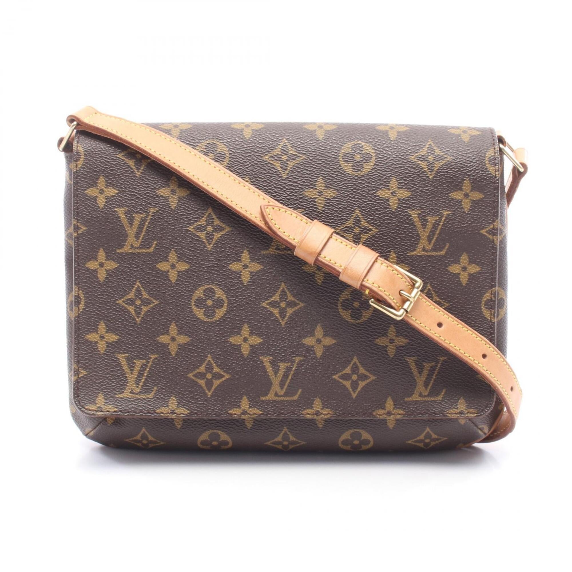 Louis Vuitton Brown Coated Canvas Leather Handbag Shoulder Bag (Pre-Owned)
