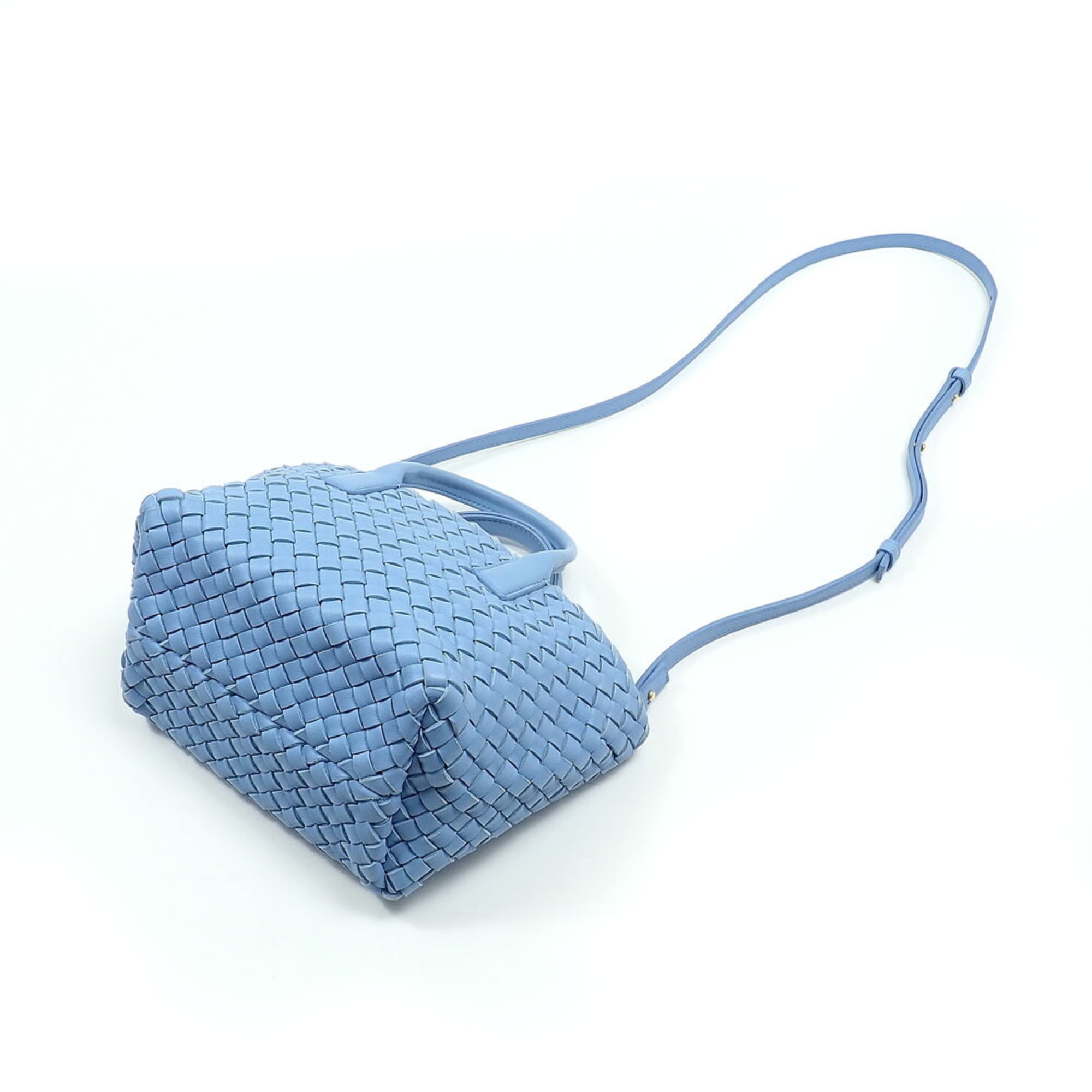 Bottega Veneta Light Blue Intrecciato Handbag (Pre-Owned)