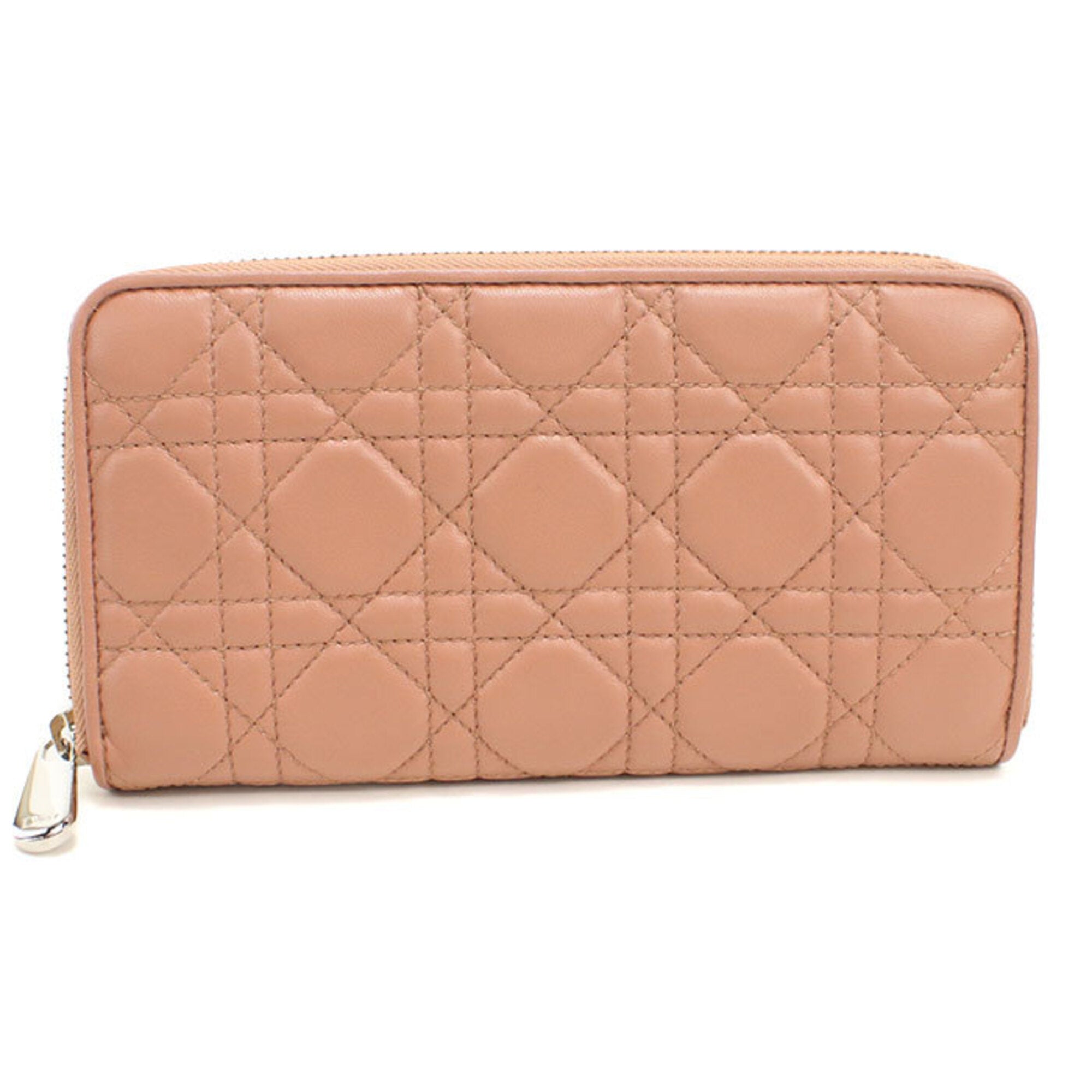 Christian Dior Pink Leather Long Wallet (Bi-Fold) (Pre-Owned)