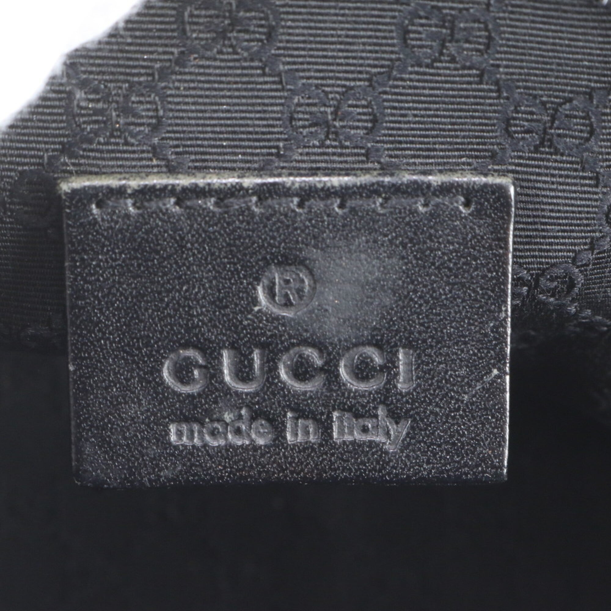 Gucci Dark Green Leather Canvas Handbag Shoulder Bag (Pre-Owned)