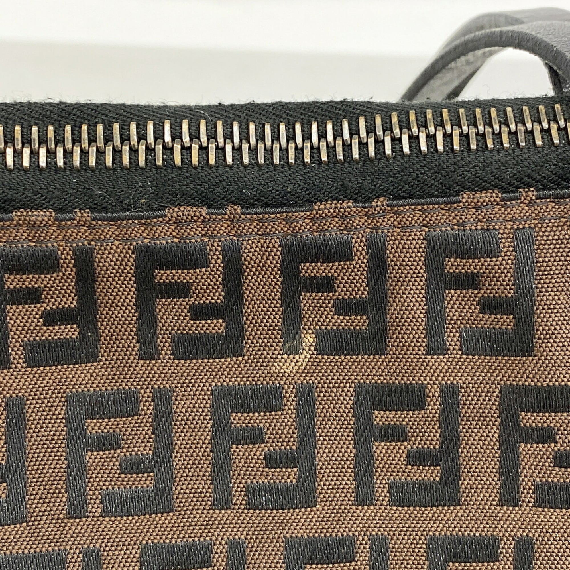 Fendi Black Brown Nylon Canvas Tote Bag (Pre-Owned)
