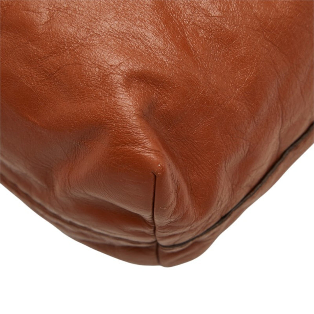 Prada Brown Leather Shoulder Bag Tote Bag (Pre-Owned)