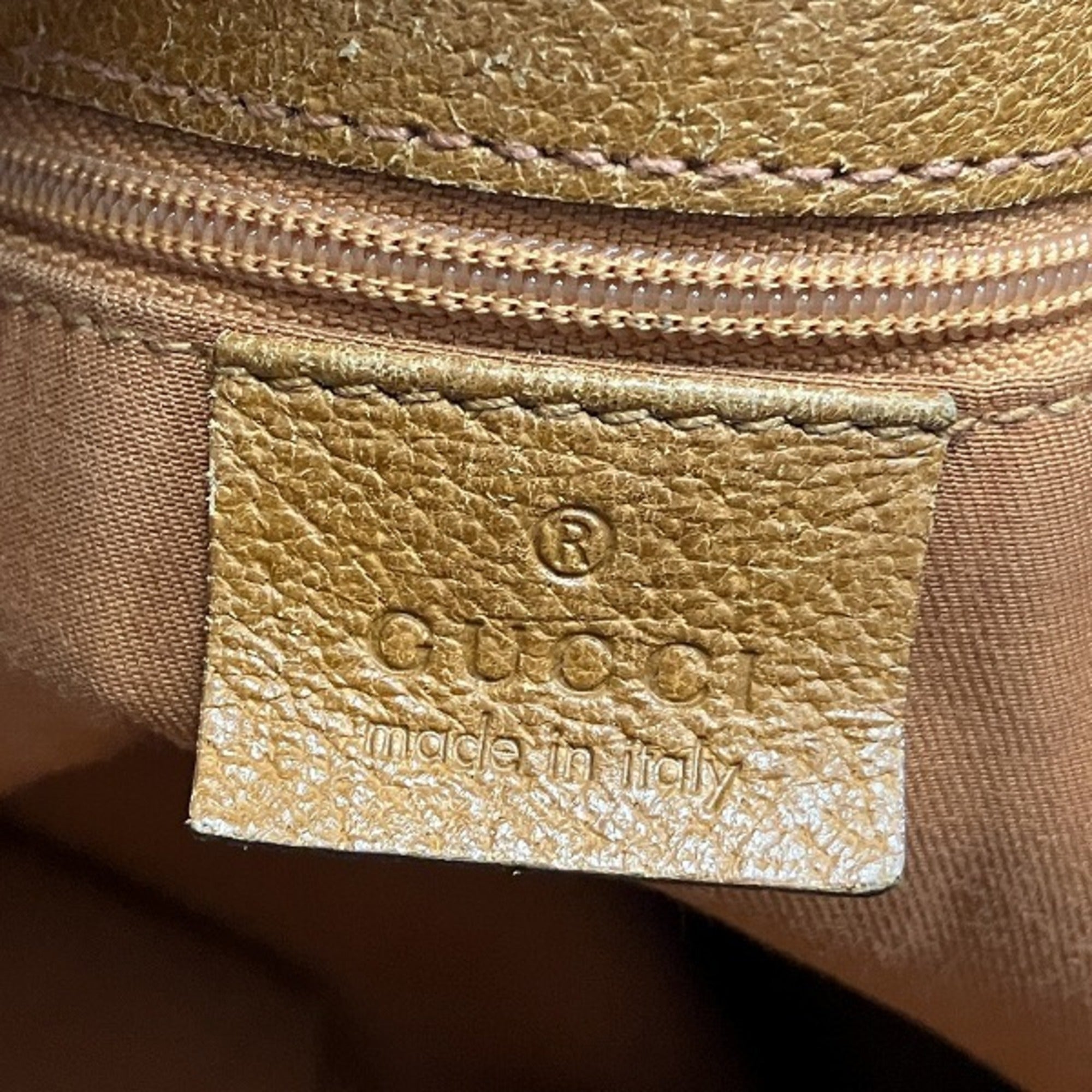 Gucci Beige Orange Gg Canvas Handbag Shoulder Bag Tote Bag (Pre-Owned)