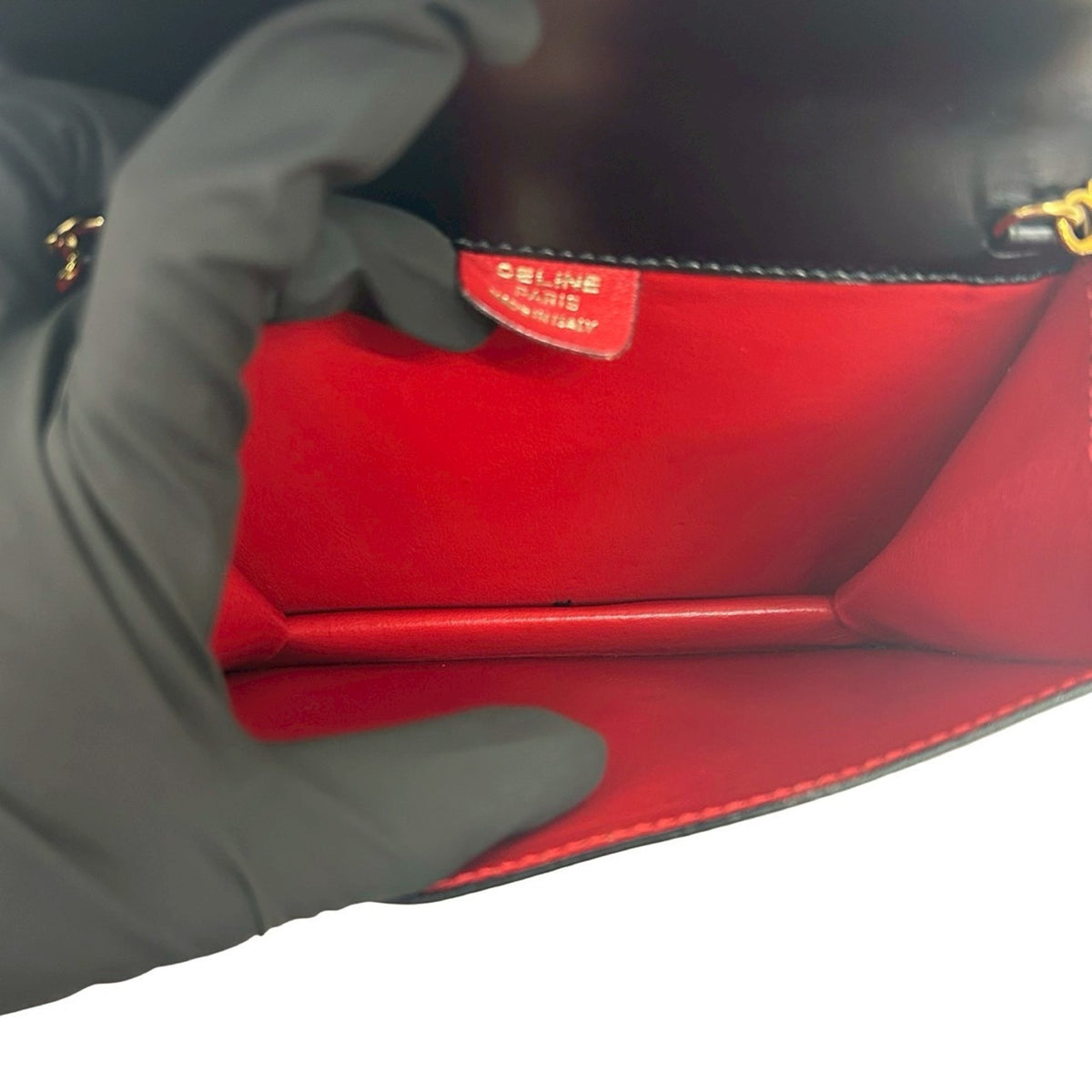 Celine Black Leather Pochette Shoulder Bag (Pre-Owned)