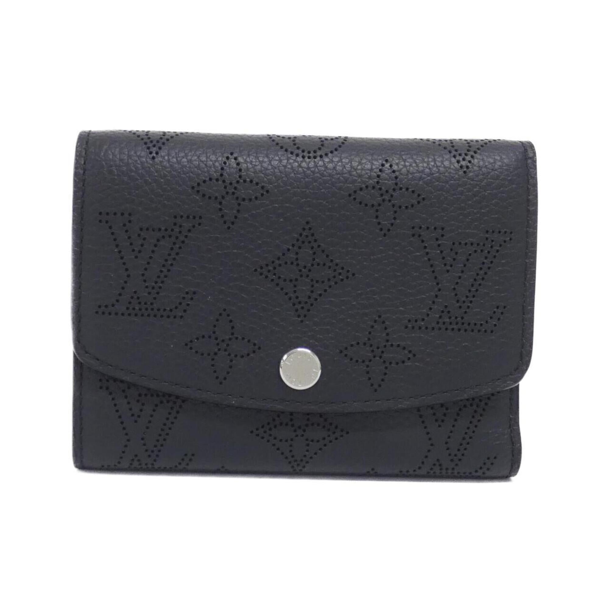 Louis Vuitton Black Leather Wallet (Tri-Fold) (Pre-Owned)